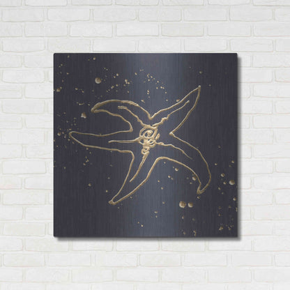 Luxe Metal Art 'Gold Starfish III' by Chris Paschke, Metal Wall Art,36x36
