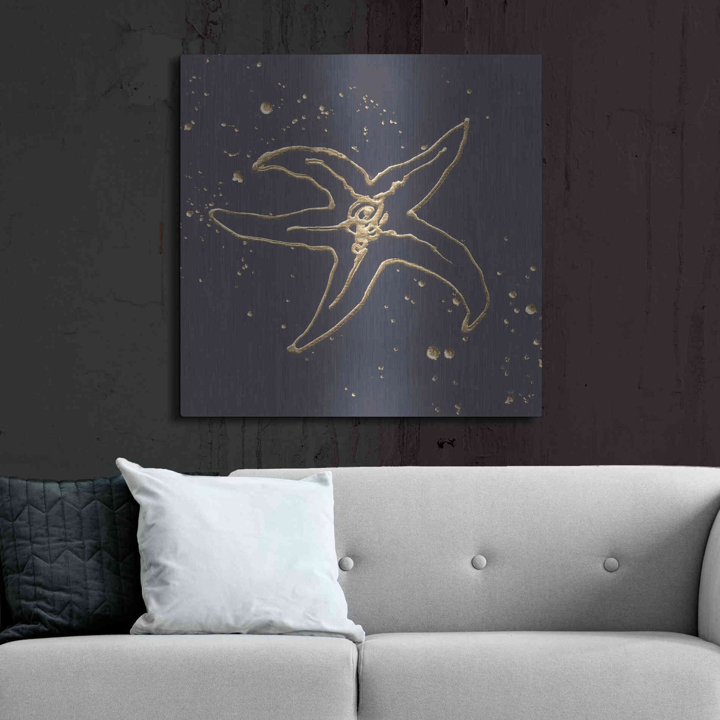Luxe Metal Art 'Gold Starfish III' by Chris Paschke, Metal Wall Art,36x36