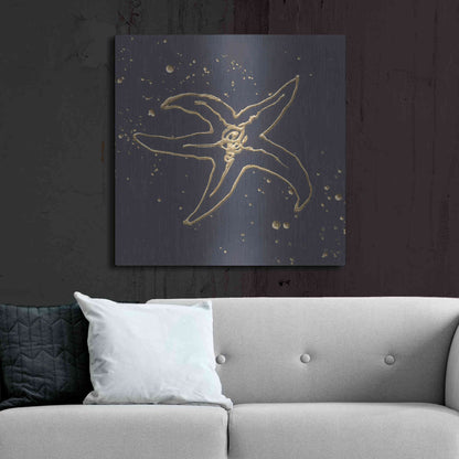 Luxe Metal Art 'Gold Starfish III' by Chris Paschke, Metal Wall Art,36x36