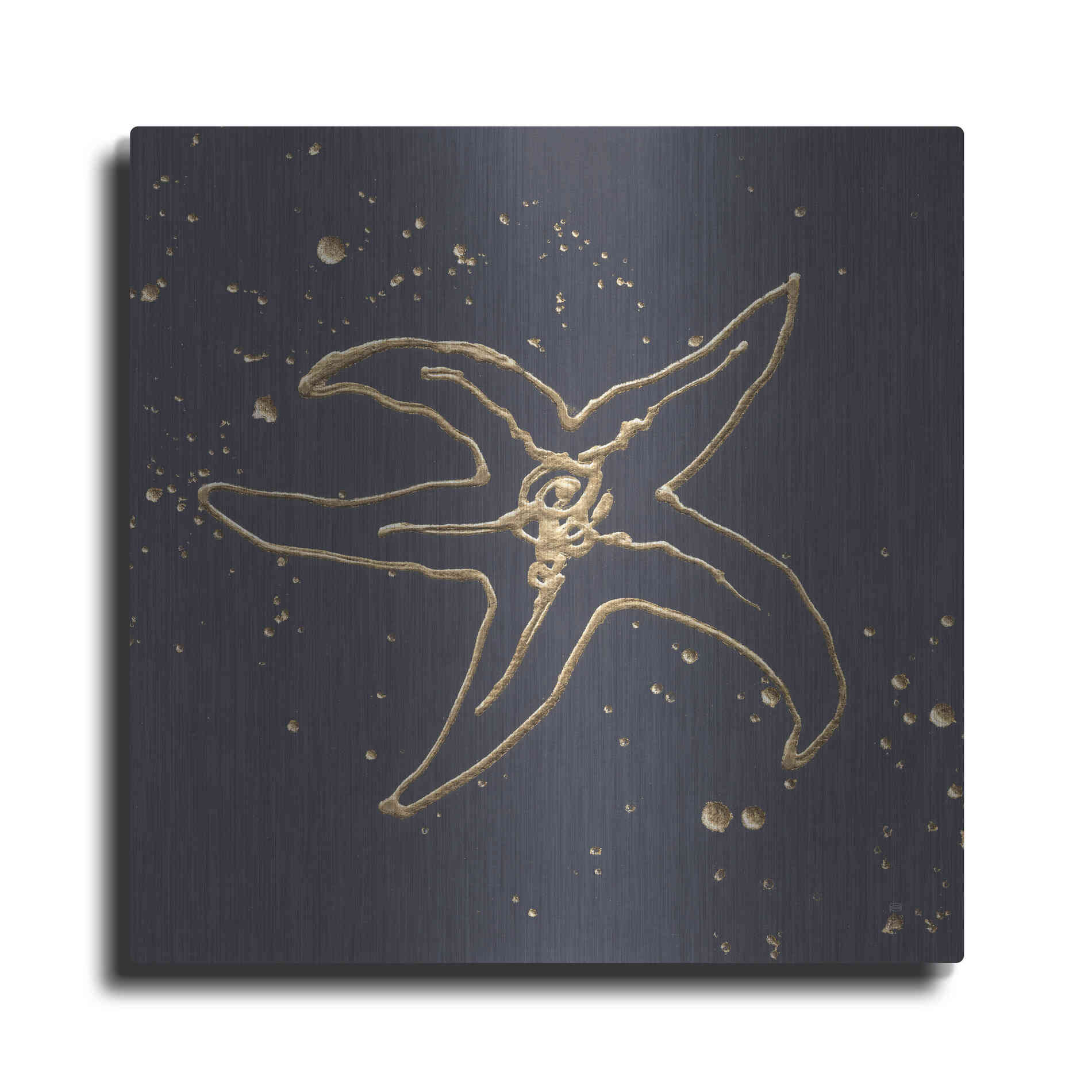 Luxe Metal Art 'Gold Starfish III' by Chris Paschke, Metal Wall Art