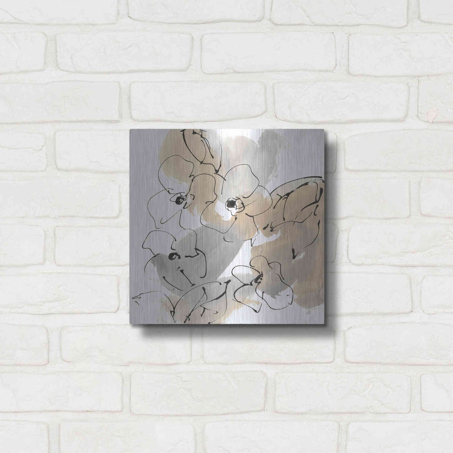 Luxe Metal Art 'Original Neutrals I' by Chris Paschke, Metal Wall Art,12x12