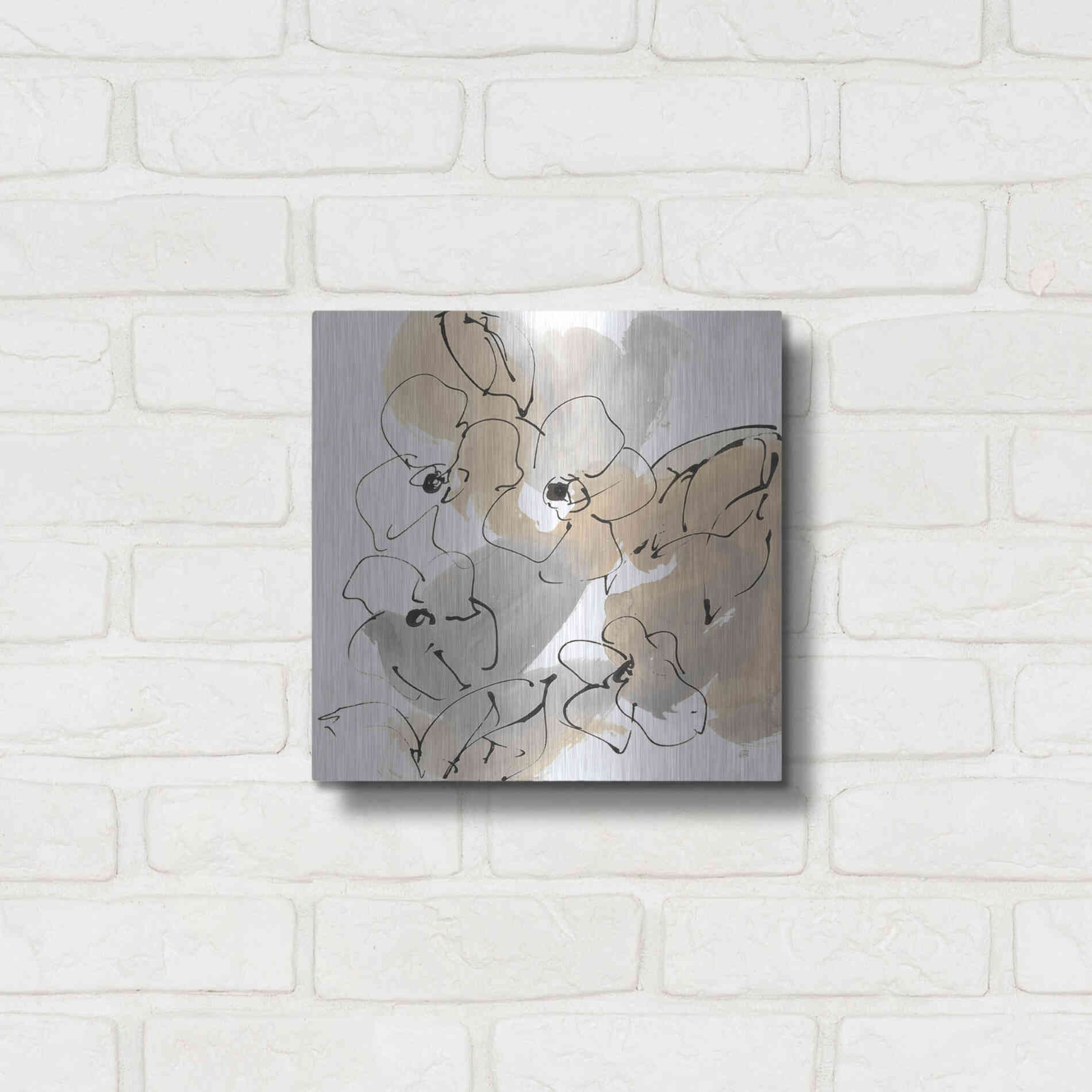 Luxe Metal Art 'Original Neutrals I' by Chris Paschke, Metal Wall Art,12x12