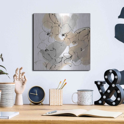 Luxe Metal Art 'Original Neutrals I' by Chris Paschke, Metal Wall Art,12x12