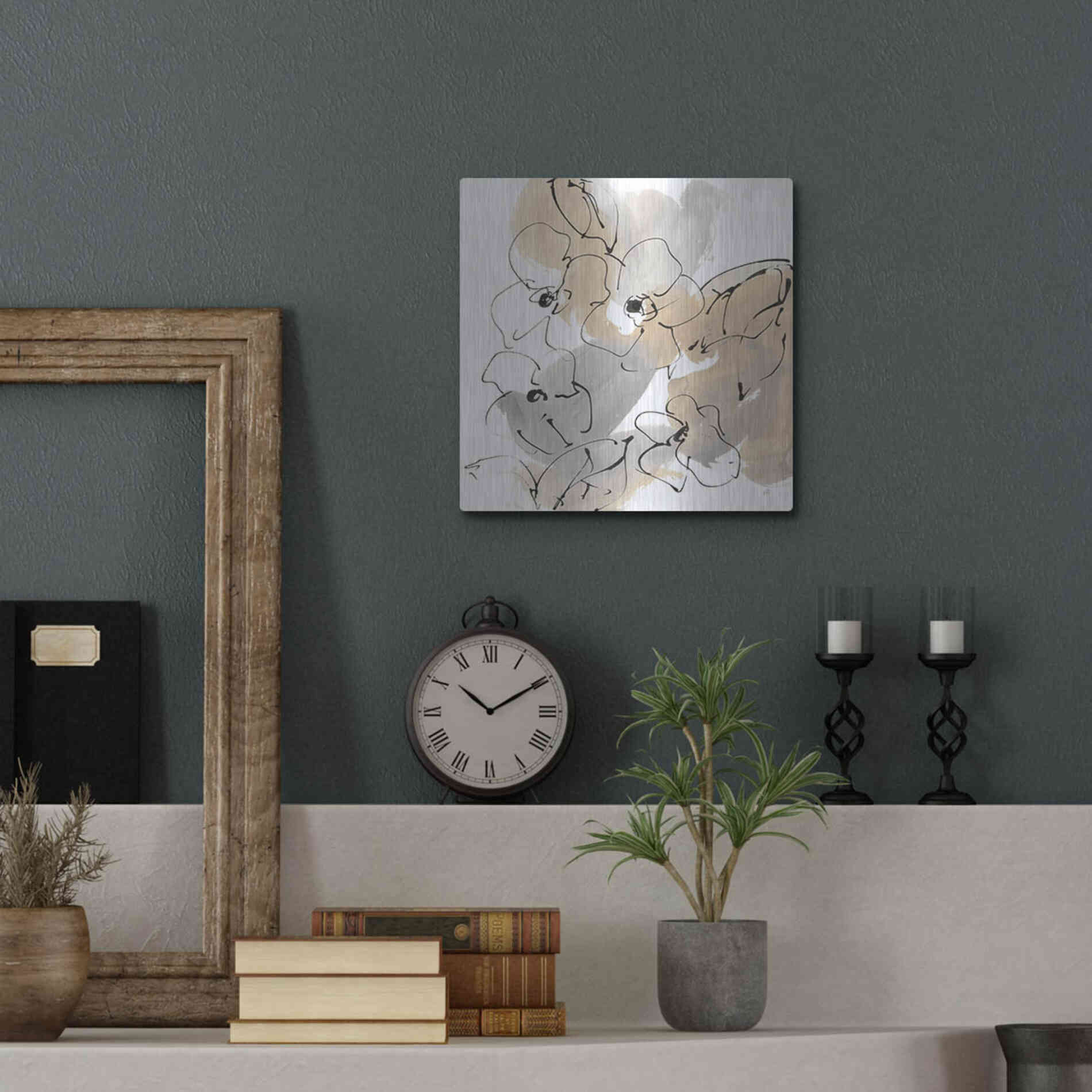 Luxe Metal Art 'Original Neutrals I' by Chris Paschke, Metal Wall Art,12x12