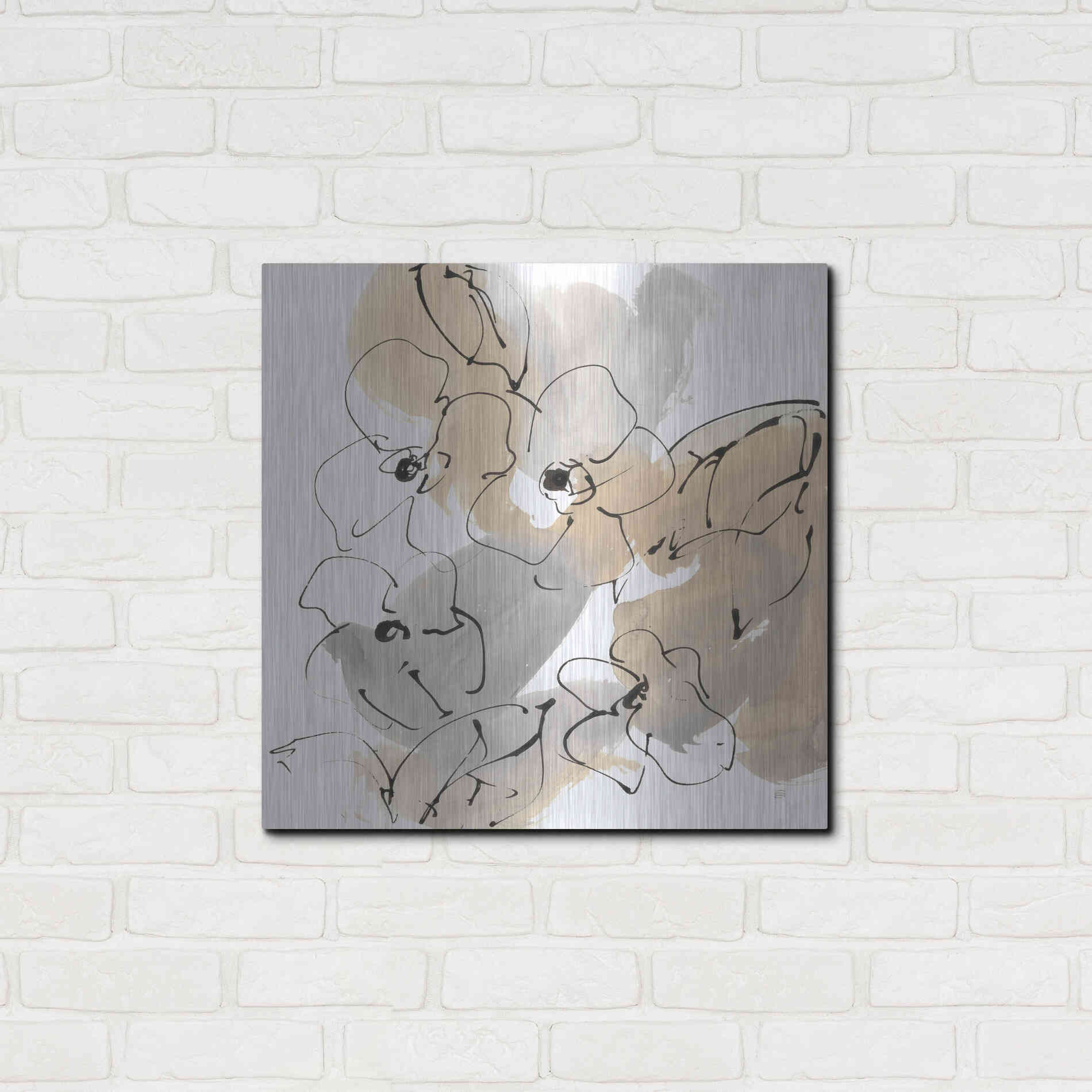 Luxe Metal Art 'Original Neutrals I' by Chris Paschke, Metal Wall Art,24x24