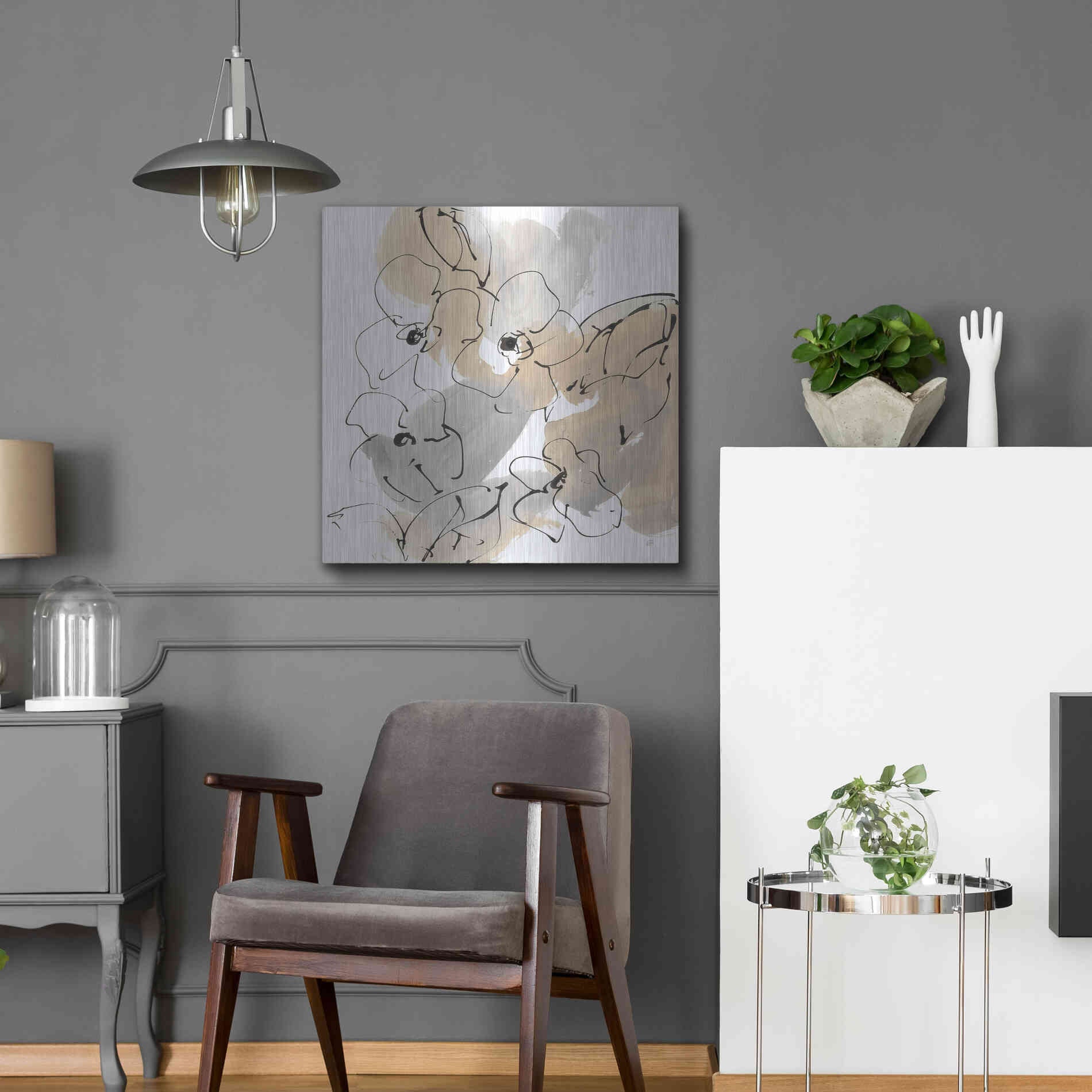 Luxe Metal Art 'Original Neutrals I' by Chris Paschke, Metal Wall Art,24x24