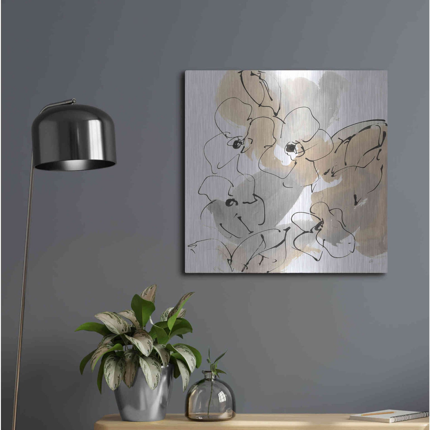 Luxe Metal Art 'Original Neutrals I' by Chris Paschke, Metal Wall Art,24x24