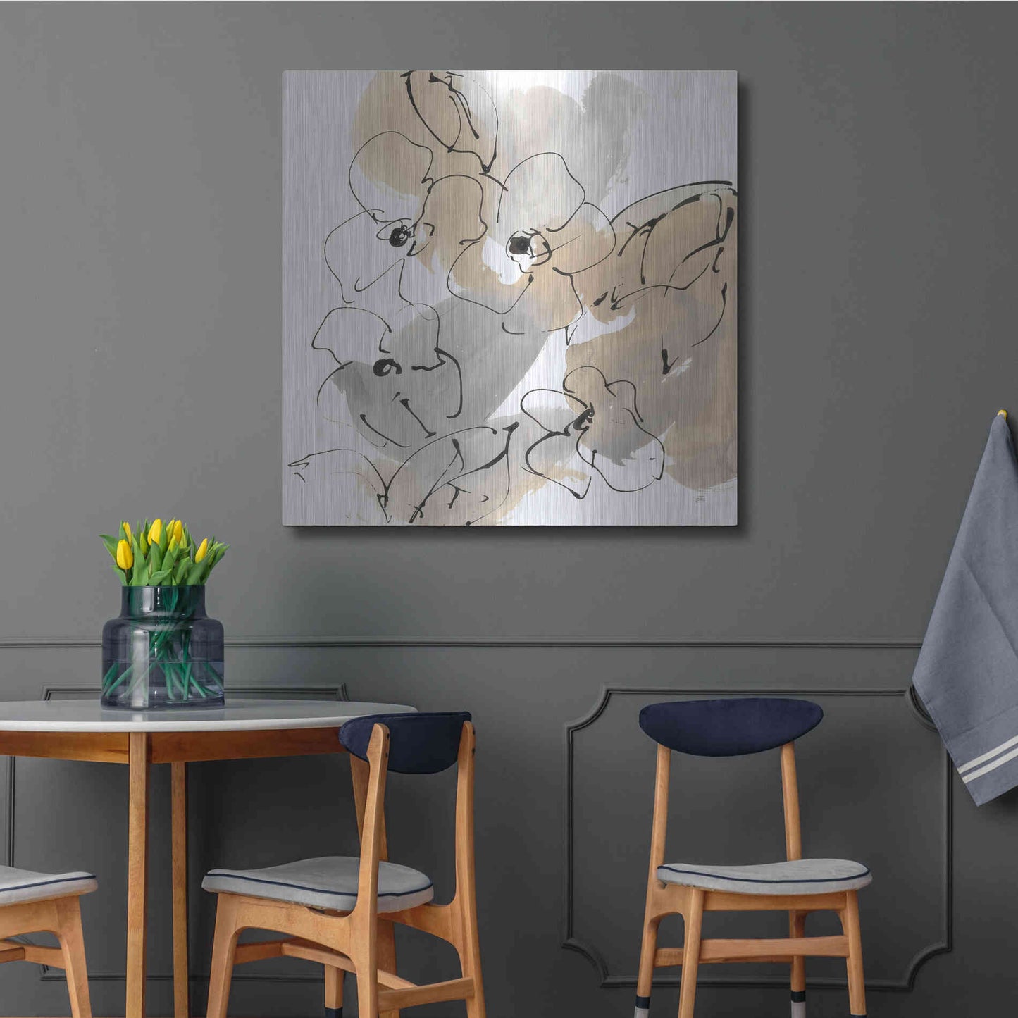 Luxe Metal Art 'Original Neutrals I' by Chris Paschke, Metal Wall Art,36x36