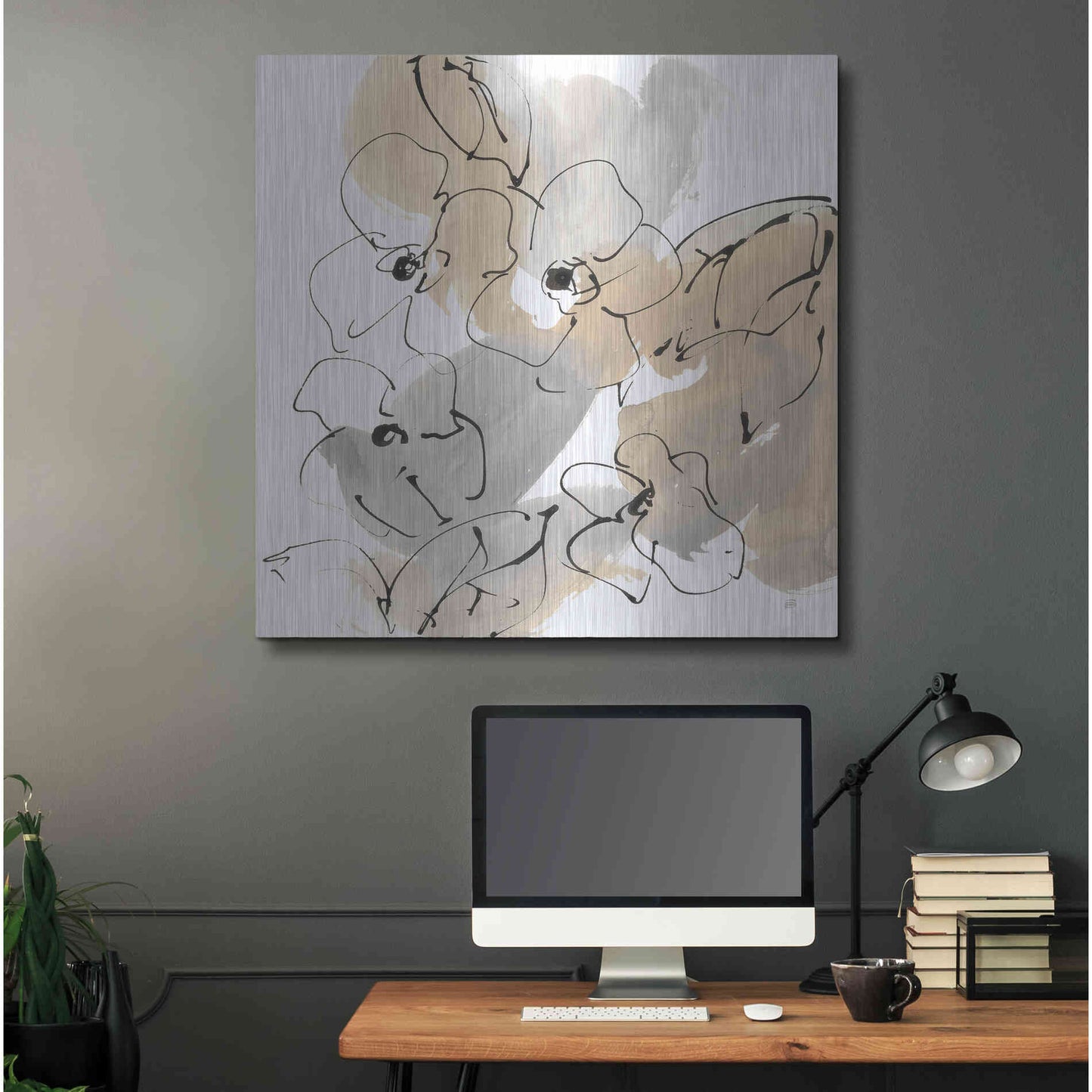 Luxe Metal Art 'Original Neutrals I' by Chris Paschke, Metal Wall Art,36x36
