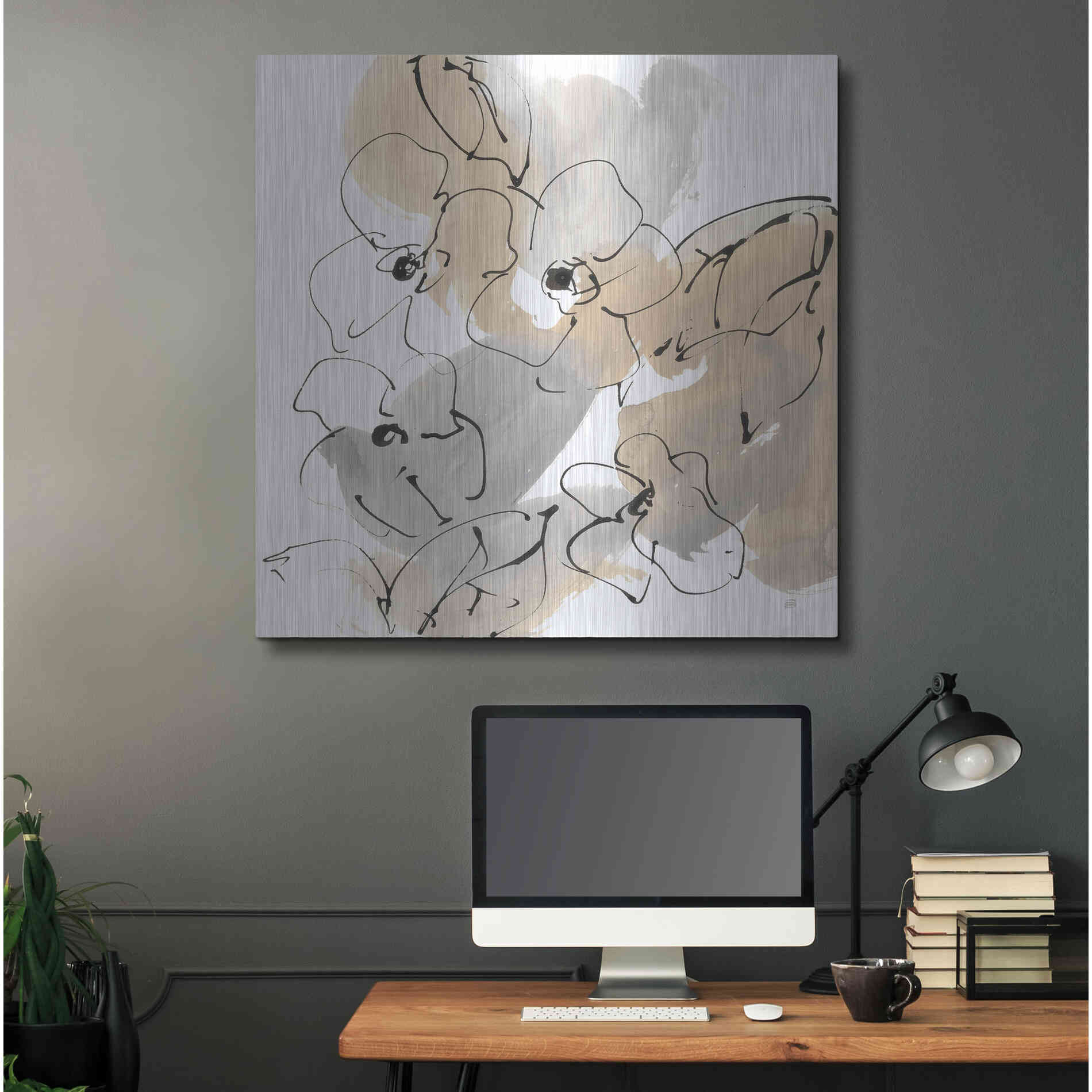 Luxe Metal Art 'Original Neutrals I' by Chris Paschke, Metal Wall Art,36x36
