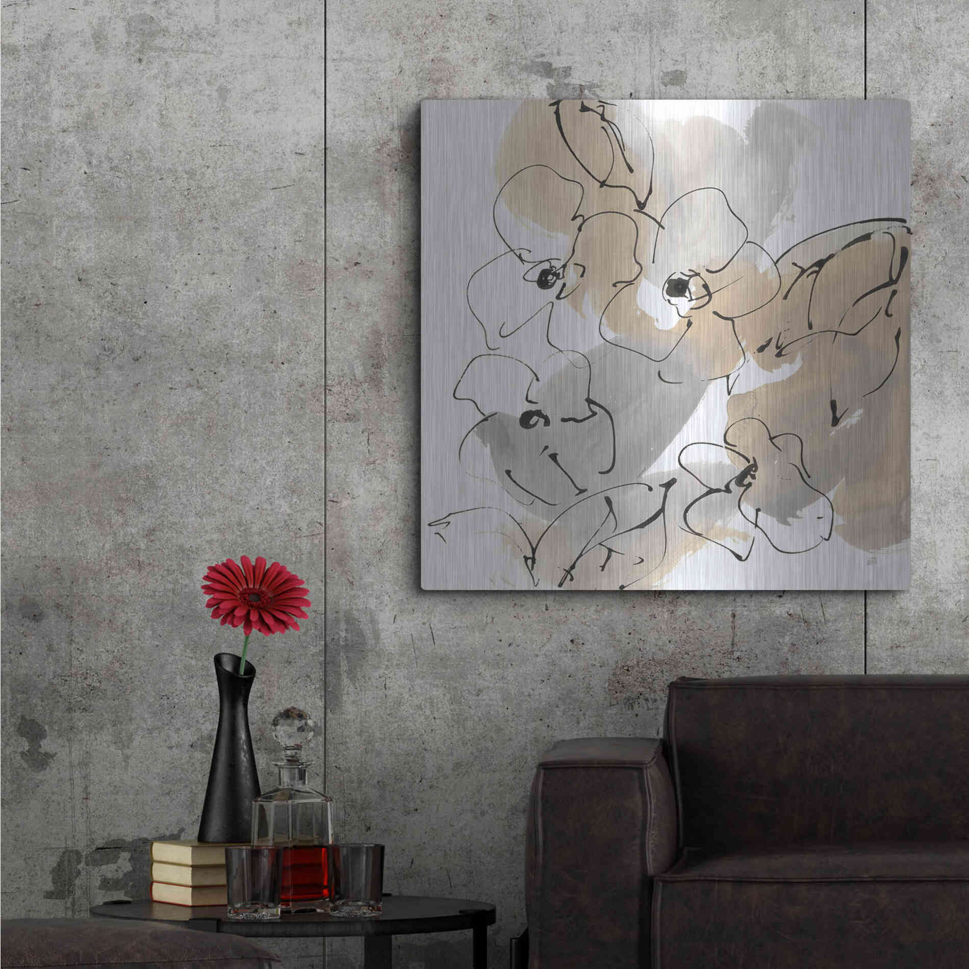 Luxe Metal Art 'Original Neutrals I' by Chris Paschke, Metal Wall Art,36x36