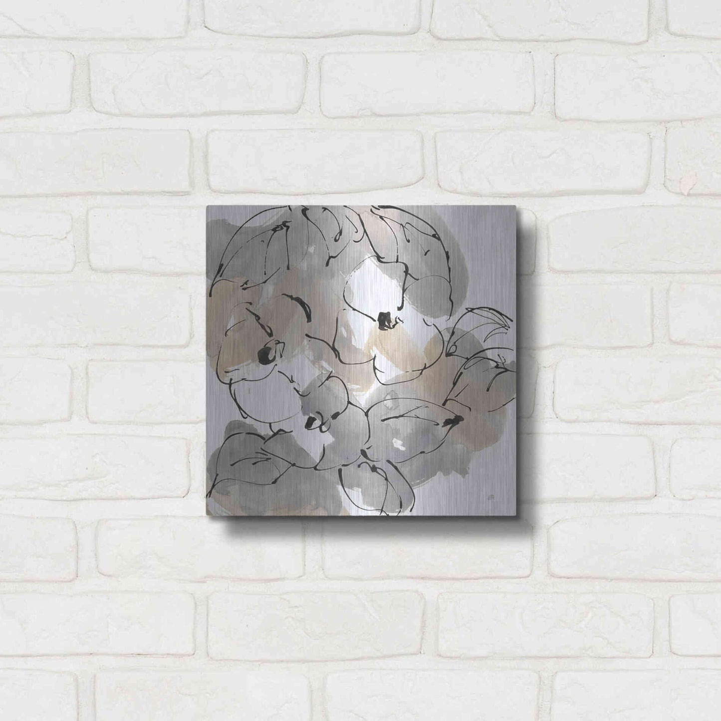 Luxe Metal Art 'Original Neutrals II' by Chris Paschke, Metal Wall Art,12x12