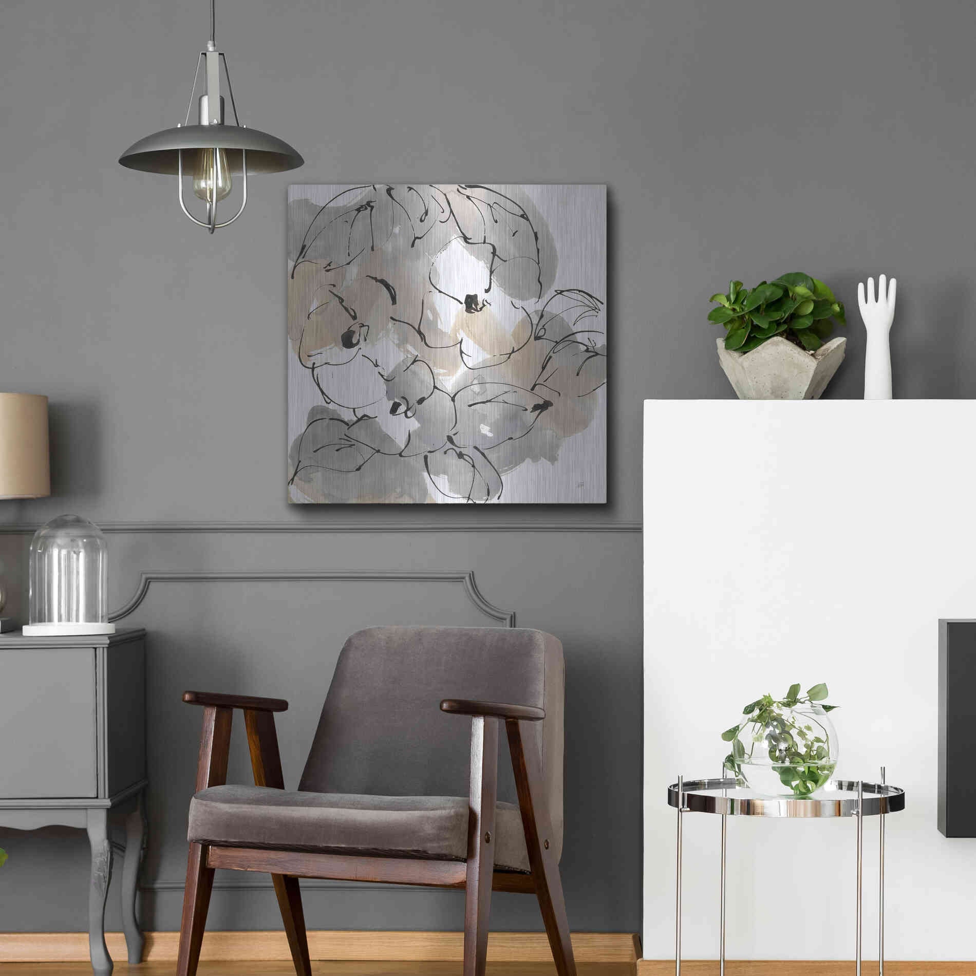 Luxe Metal Art 'Original Neutrals II' by Chris Paschke, Metal Wall Art,24x24