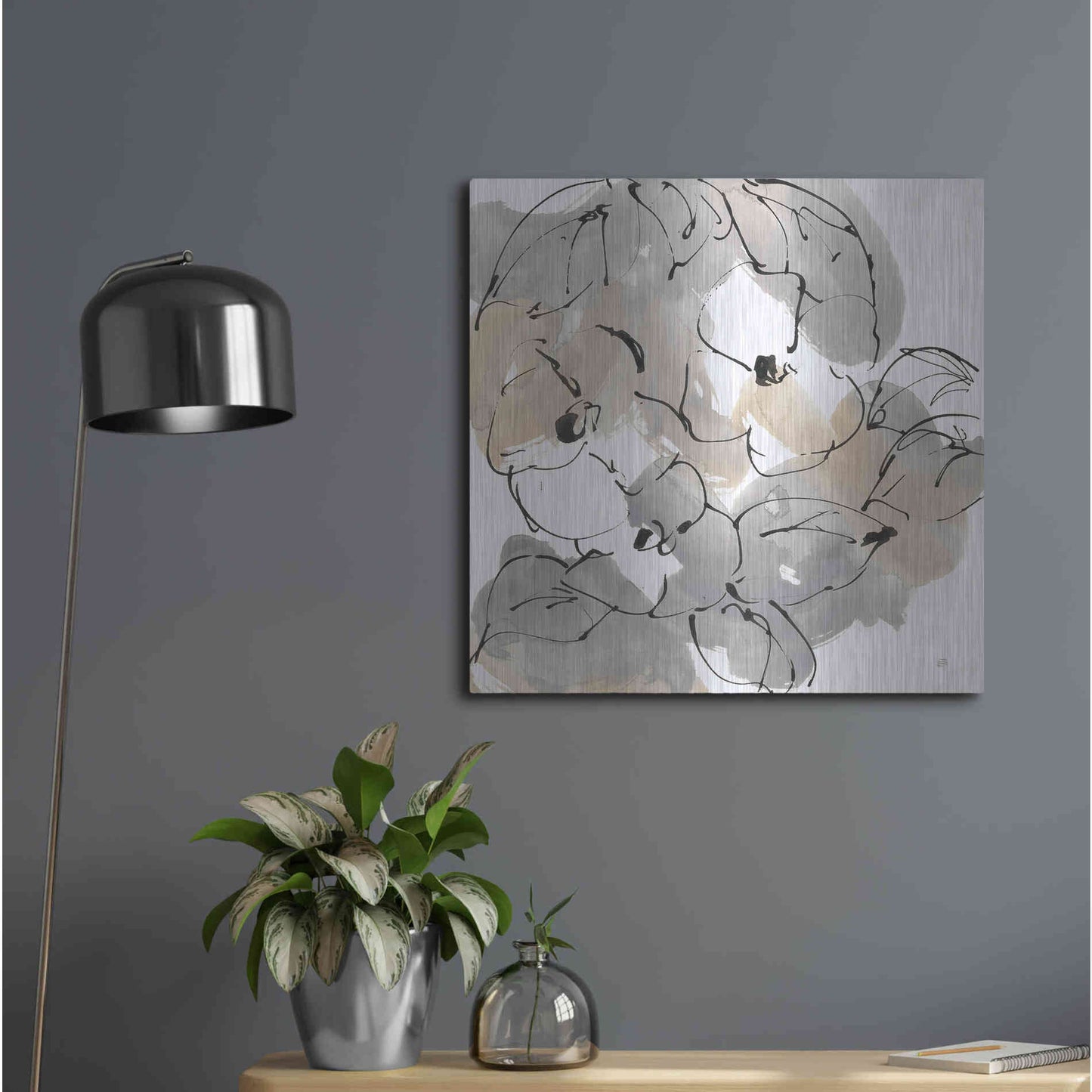 Luxe Metal Art 'Original Neutrals II' by Chris Paschke, Metal Wall Art,24x24