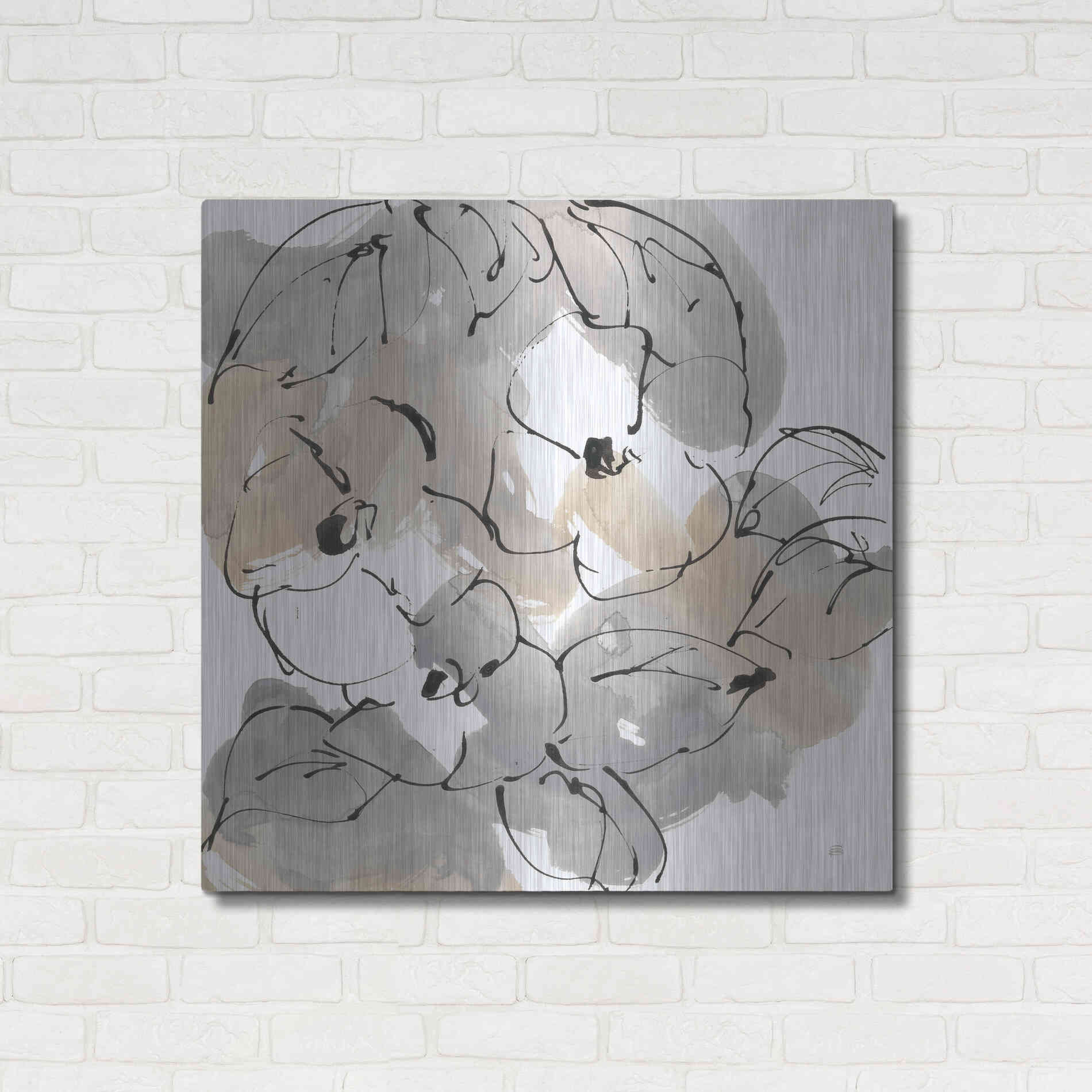 Luxe Metal Art 'Original Neutrals II' by Chris Paschke, Metal Wall Art,36x36