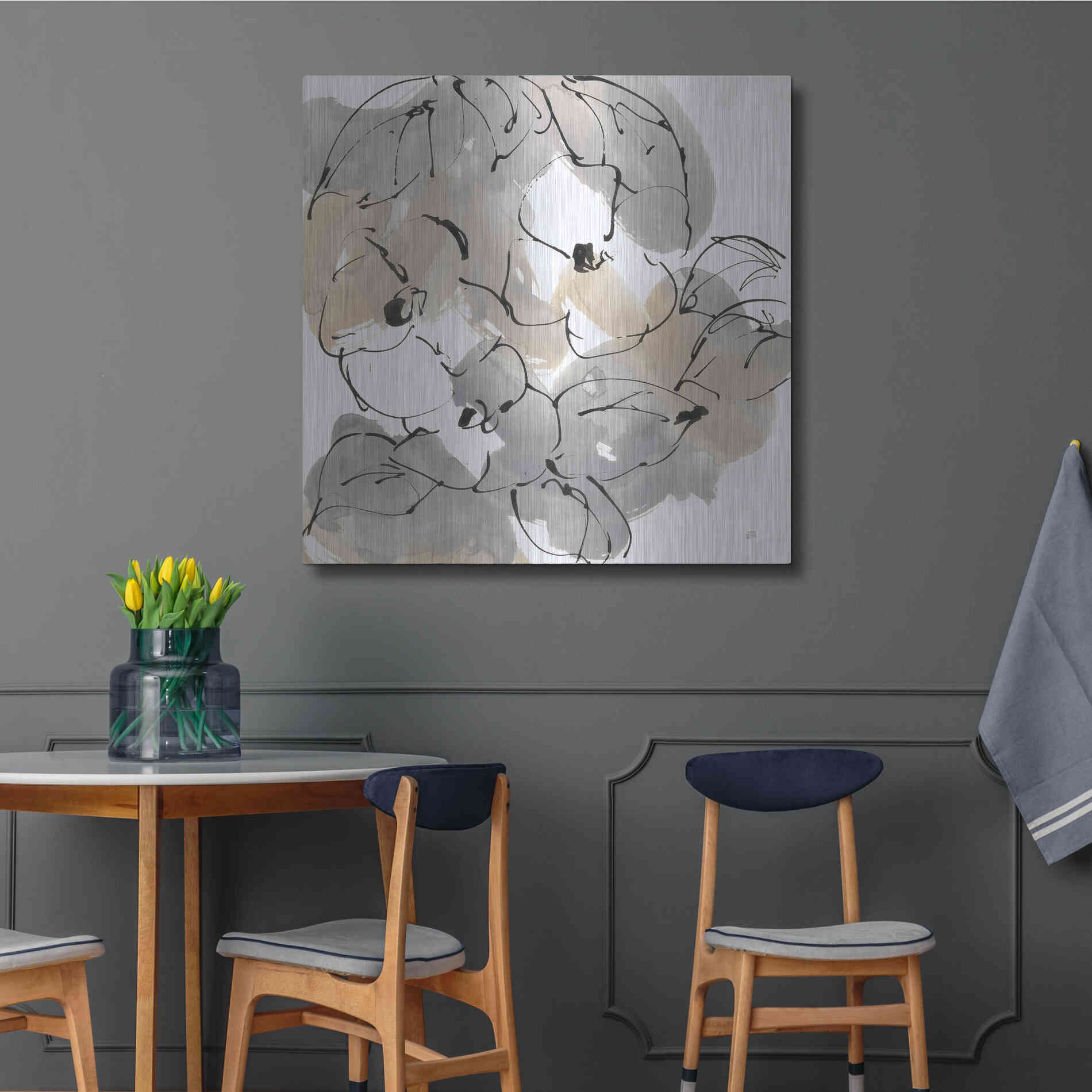 Luxe Metal Art 'Original Neutrals II' by Chris Paschke, Metal Wall Art,36x36