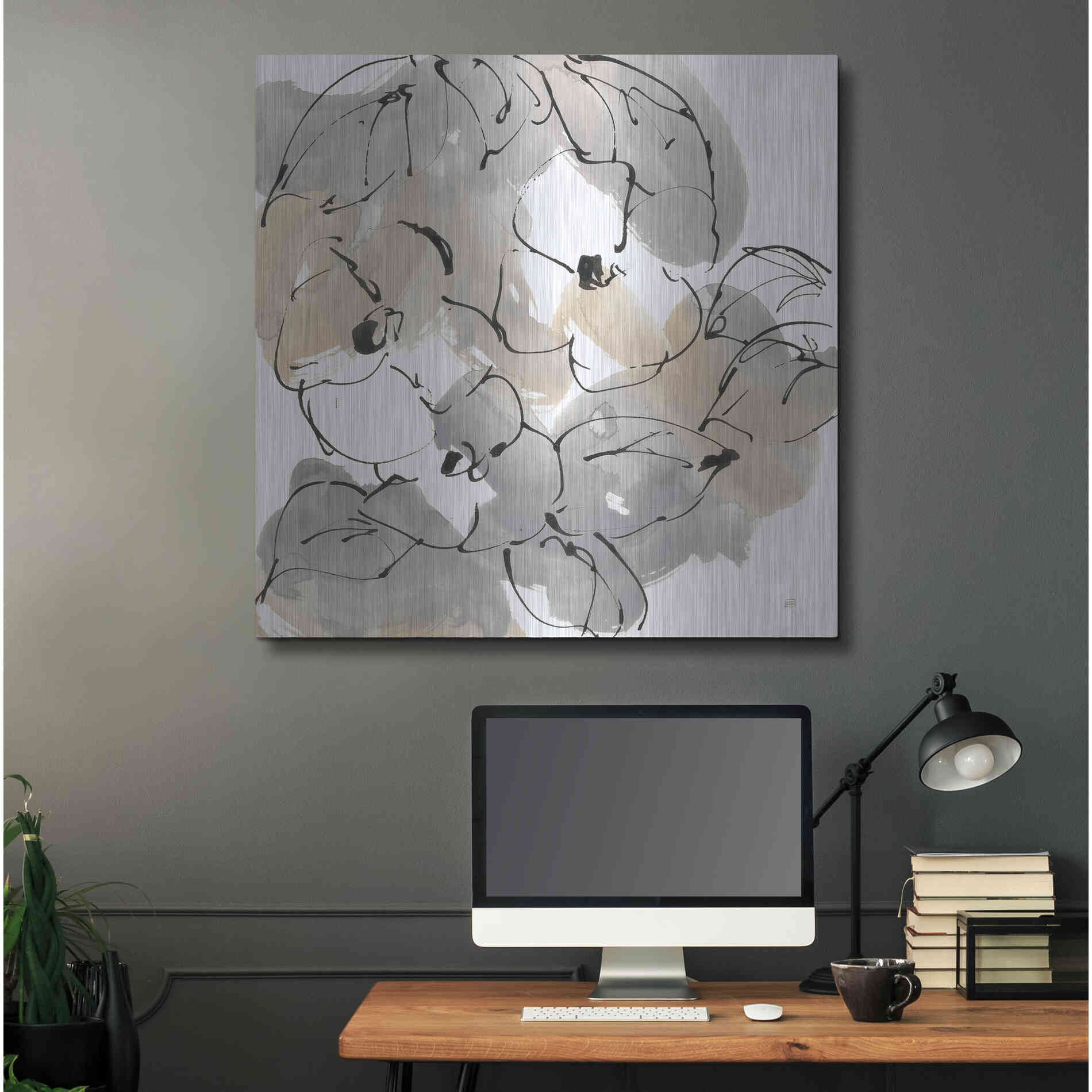 Luxe Metal Art 'Original Neutrals II' by Chris Paschke, Metal Wall Art,36x36
