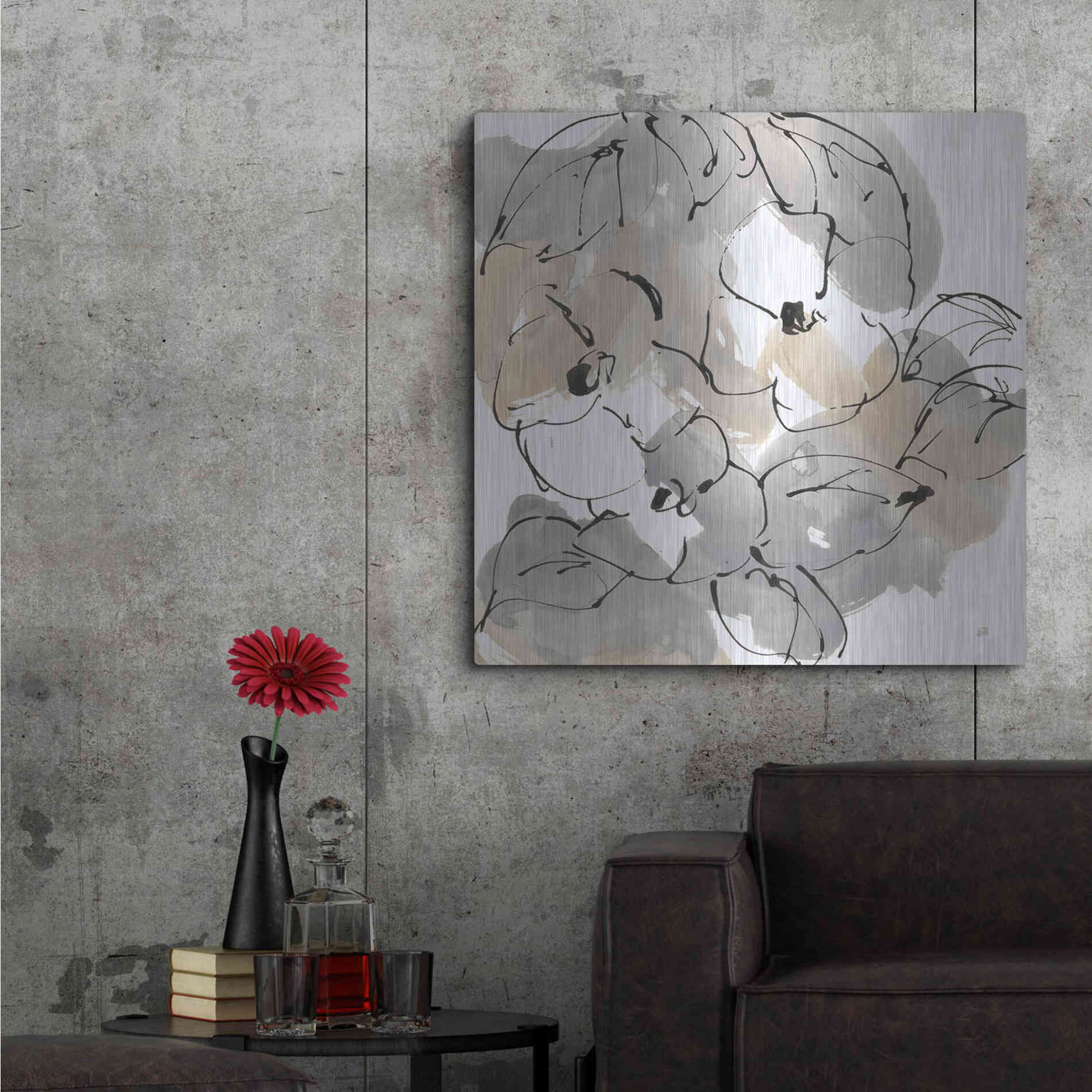 Luxe Metal Art 'Original Neutrals II' by Chris Paschke, Metal Wall Art,36x36
