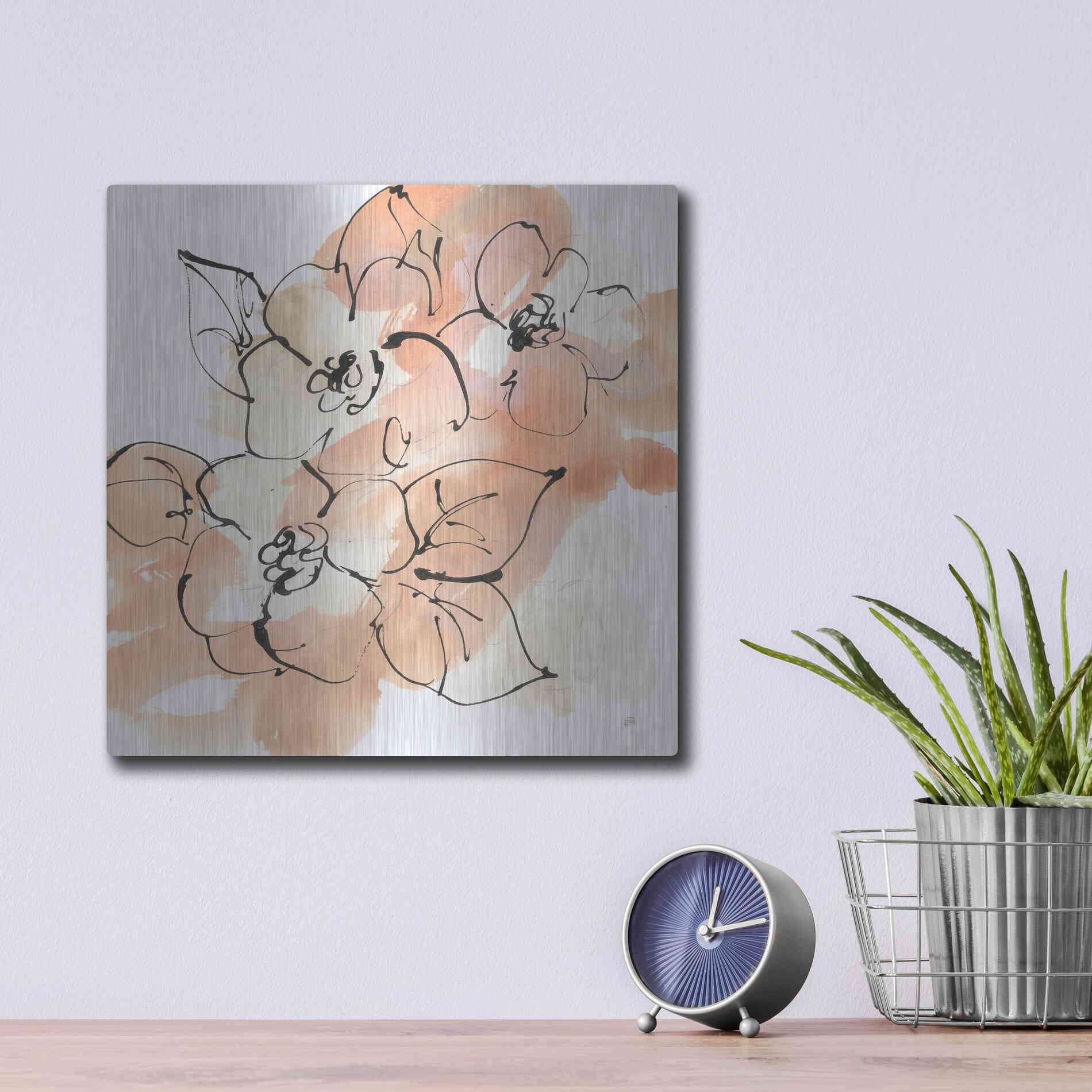 Luxe Metal Art 'Terracotta Neutrals I' by Chris Paschke, Metal Wall Art,12x12
