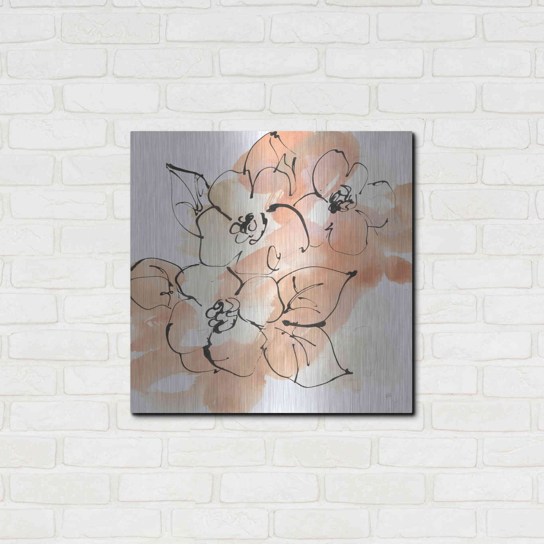 Luxe Metal Art 'Terracotta Neutrals I' by Chris Paschke, Metal Wall Art,24x24