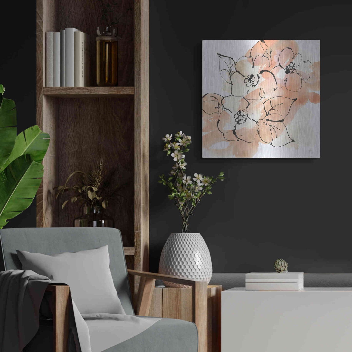 Luxe Metal Art 'Terracotta Neutrals I' by Chris Paschke, Metal Wall Art,24x24
