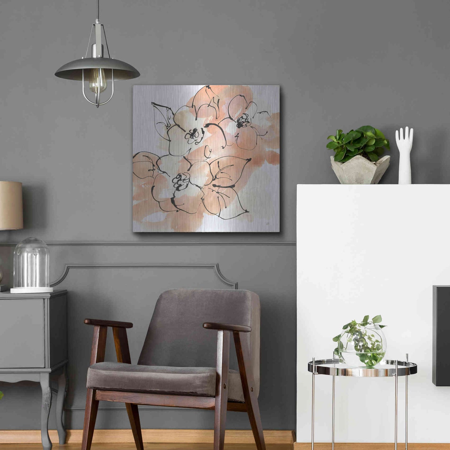 Luxe Metal Art 'Terracotta Neutrals I' by Chris Paschke, Metal Wall Art,24x24