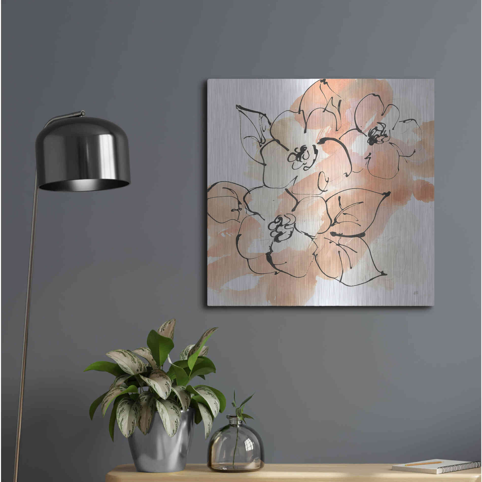 Luxe Metal Art 'Terracotta Neutrals I' by Chris Paschke, Metal Wall Art,24x24