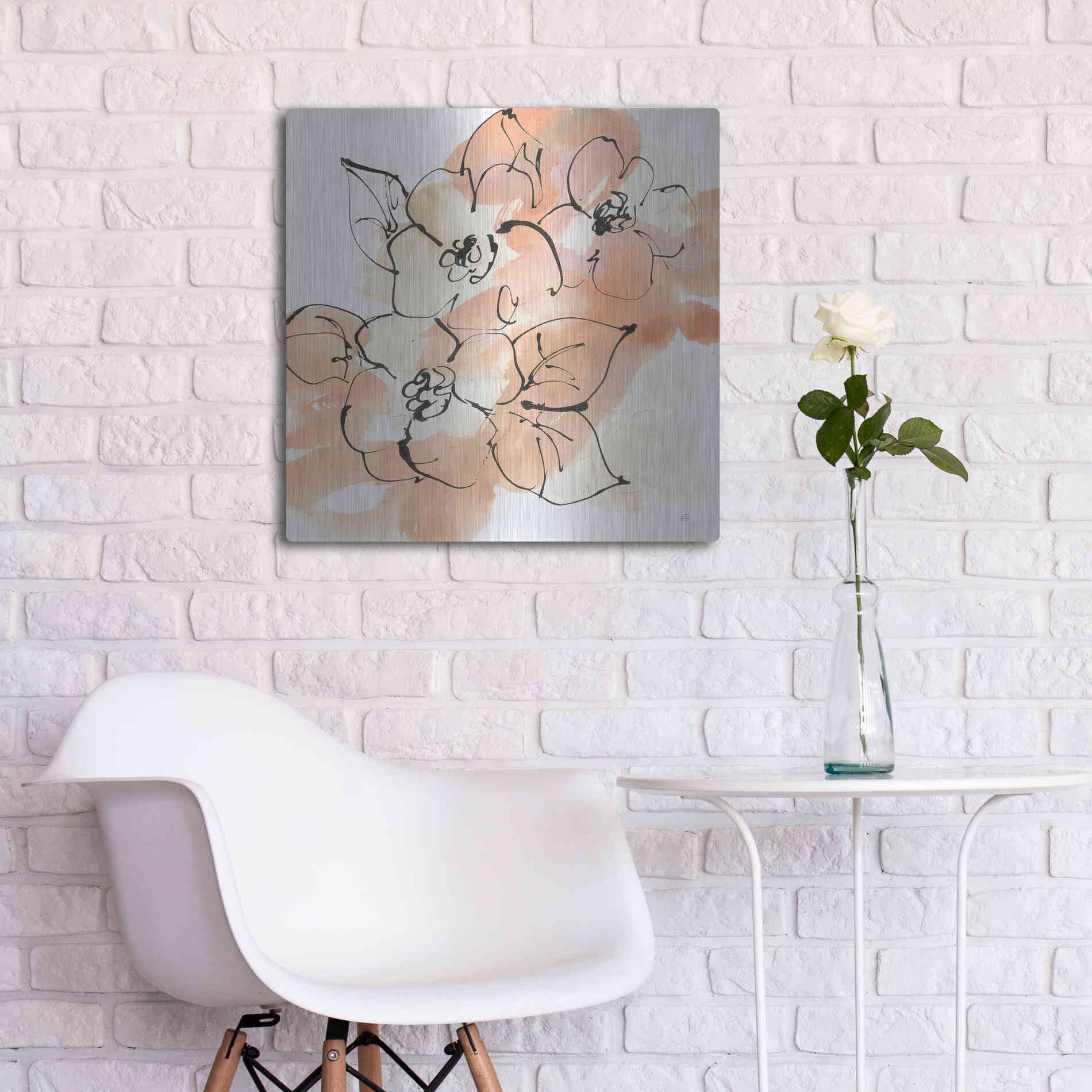 Luxe Metal Art 'Terracotta Neutrals I' by Chris Paschke, Metal Wall Art,24x24