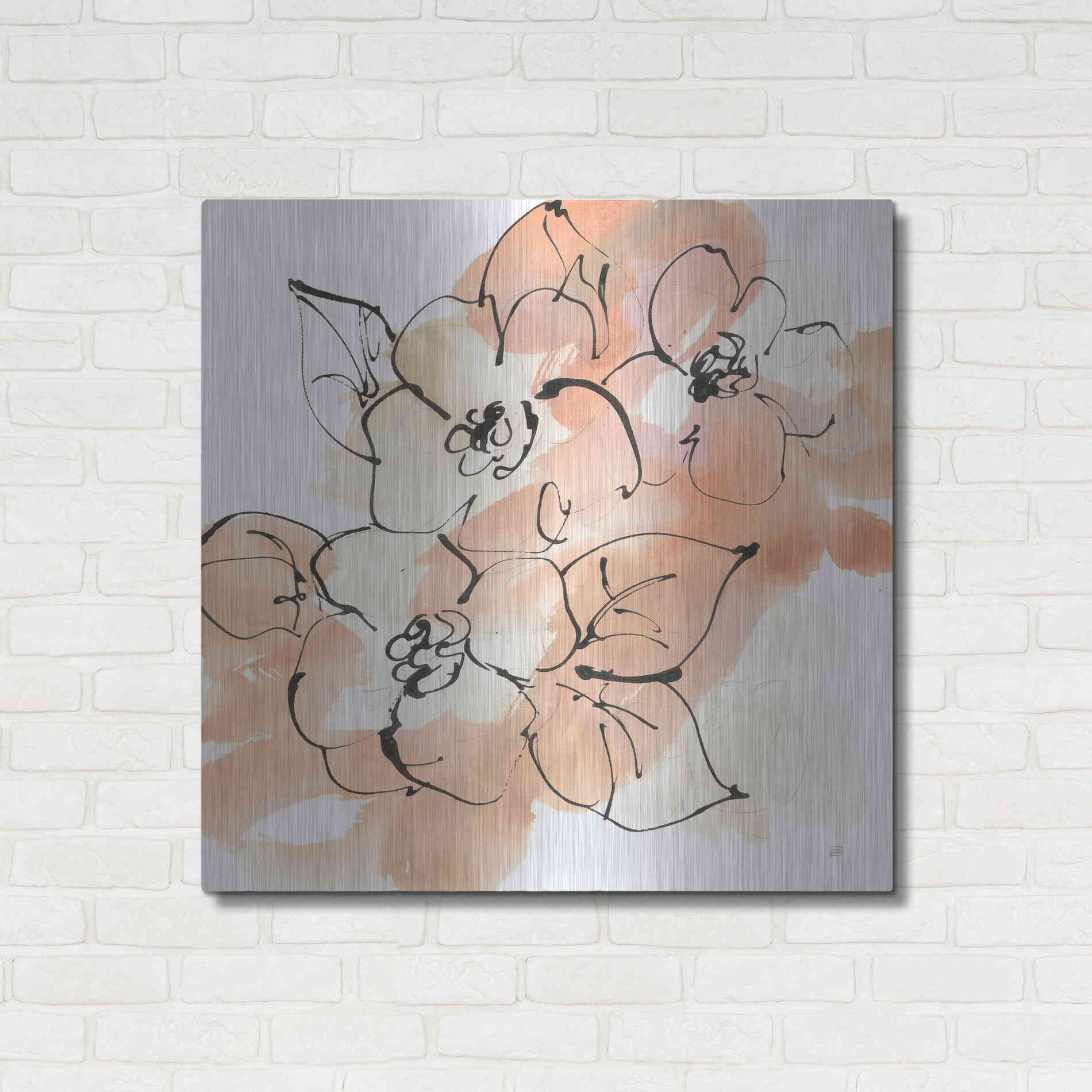 Luxe Metal Art 'Terracotta Neutrals I' by Chris Paschke, Metal Wall Art,36x36