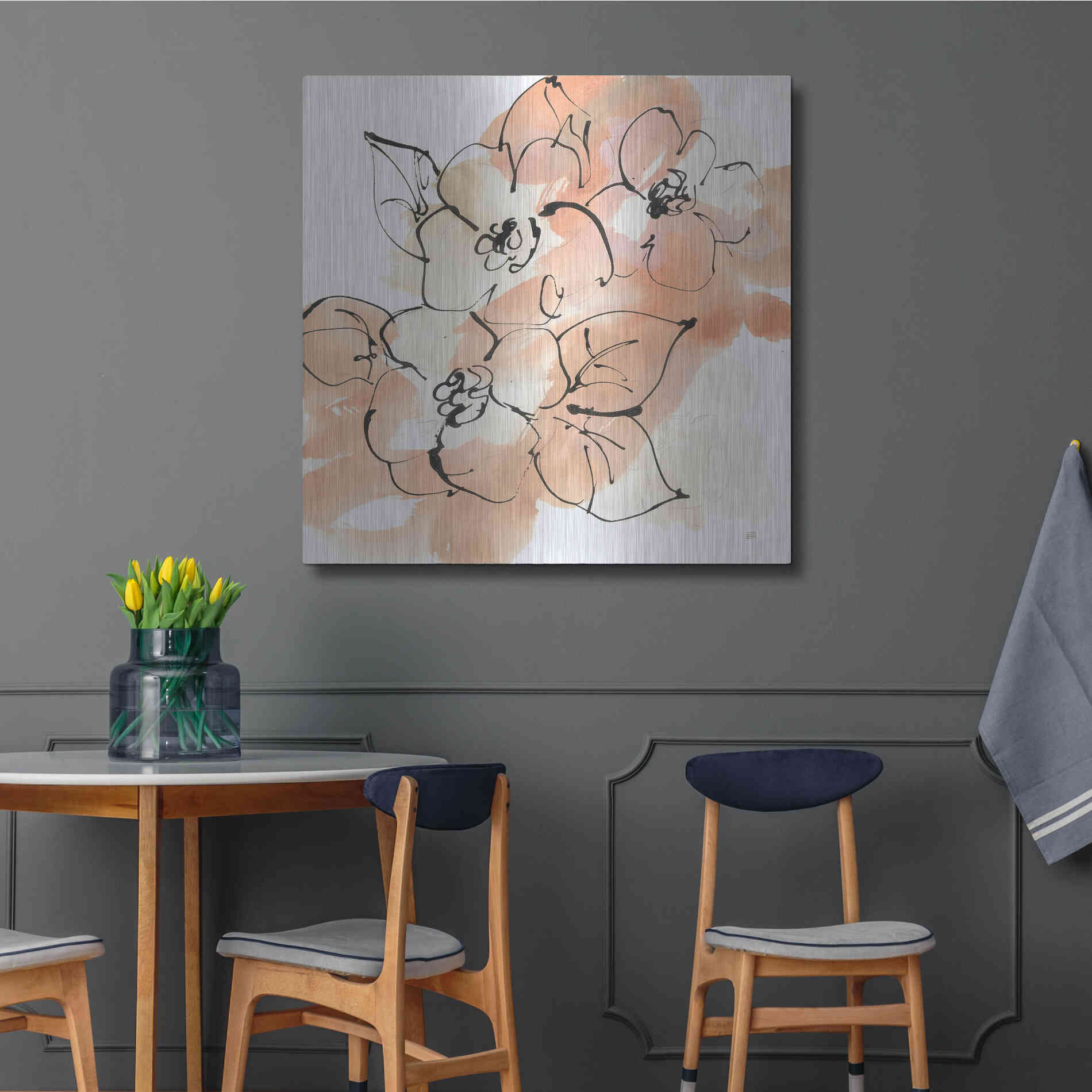 Luxe Metal Art 'Terracotta Neutrals I' by Chris Paschke, Metal Wall Art,36x36