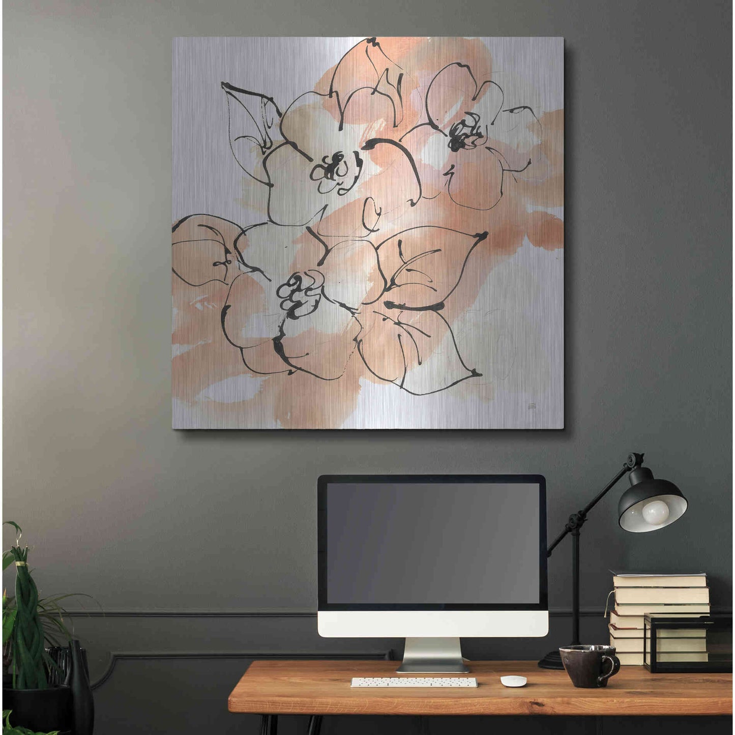 Luxe Metal Art 'Terracotta Neutrals I' by Chris Paschke, Metal Wall Art,36x36