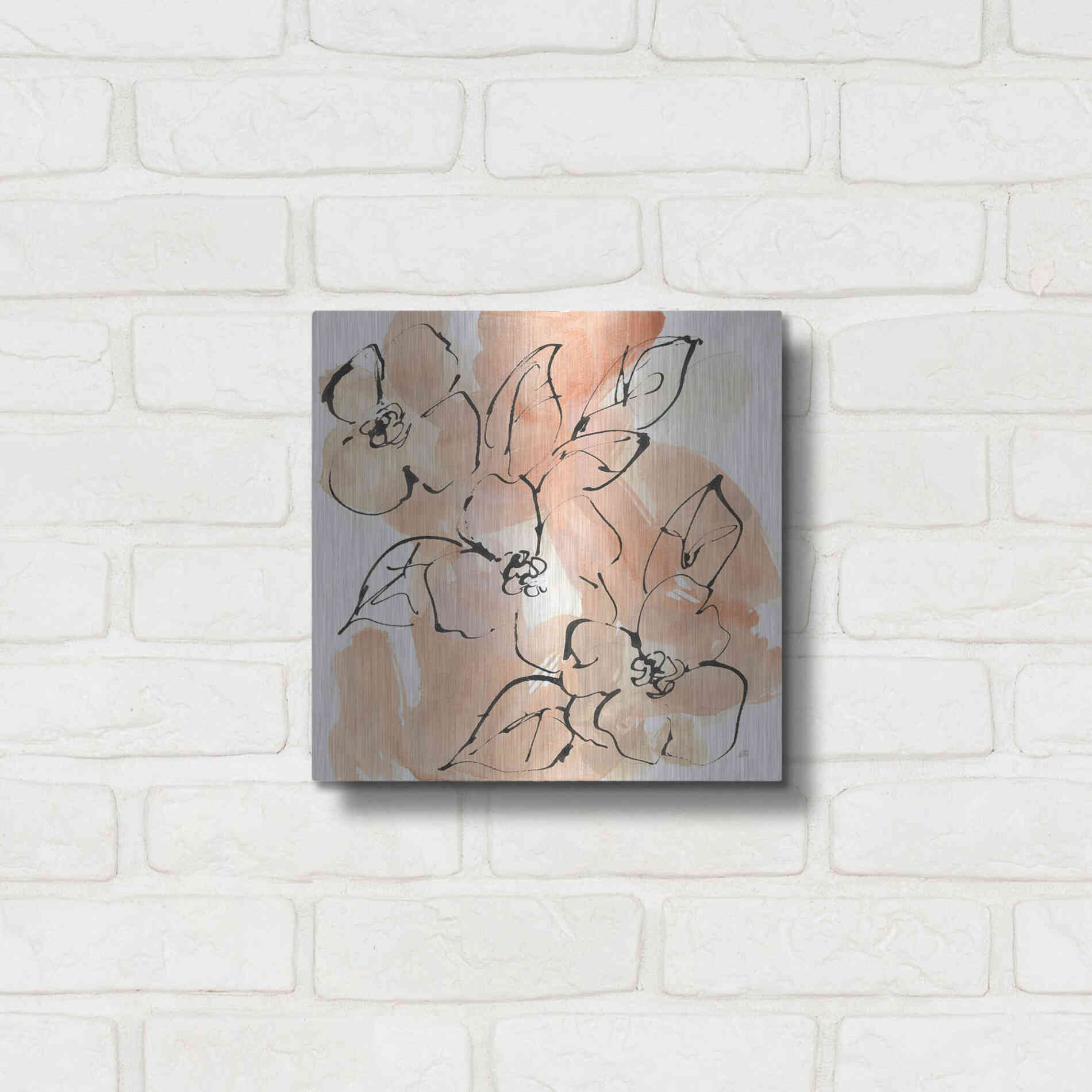 Luxe Metal Art 'Terracotta Neutrals II' by Chris Paschke, Metal Wall Art,12x12