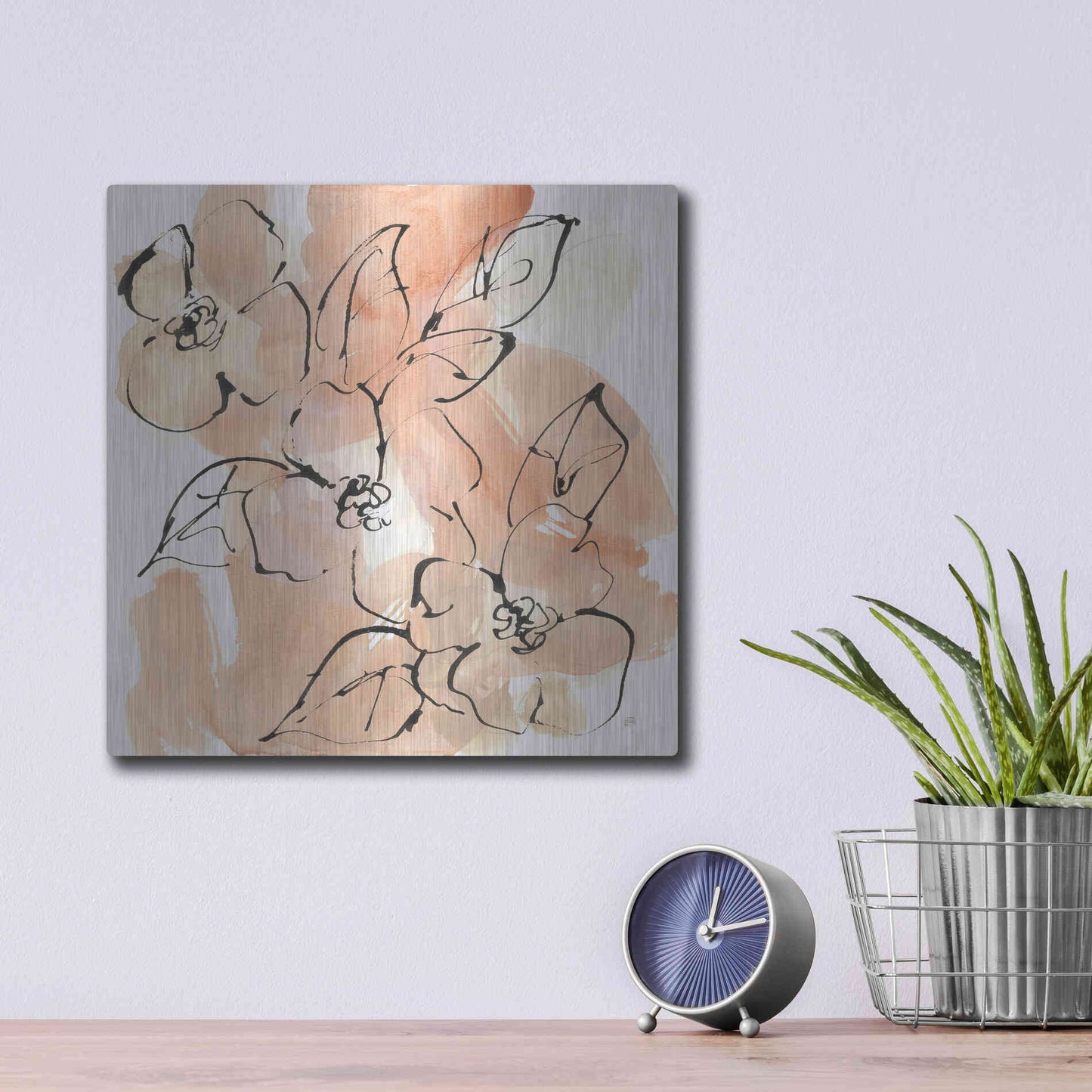 Luxe Metal Art 'Terracotta Neutrals II' by Chris Paschke, Metal Wall Art,12x12