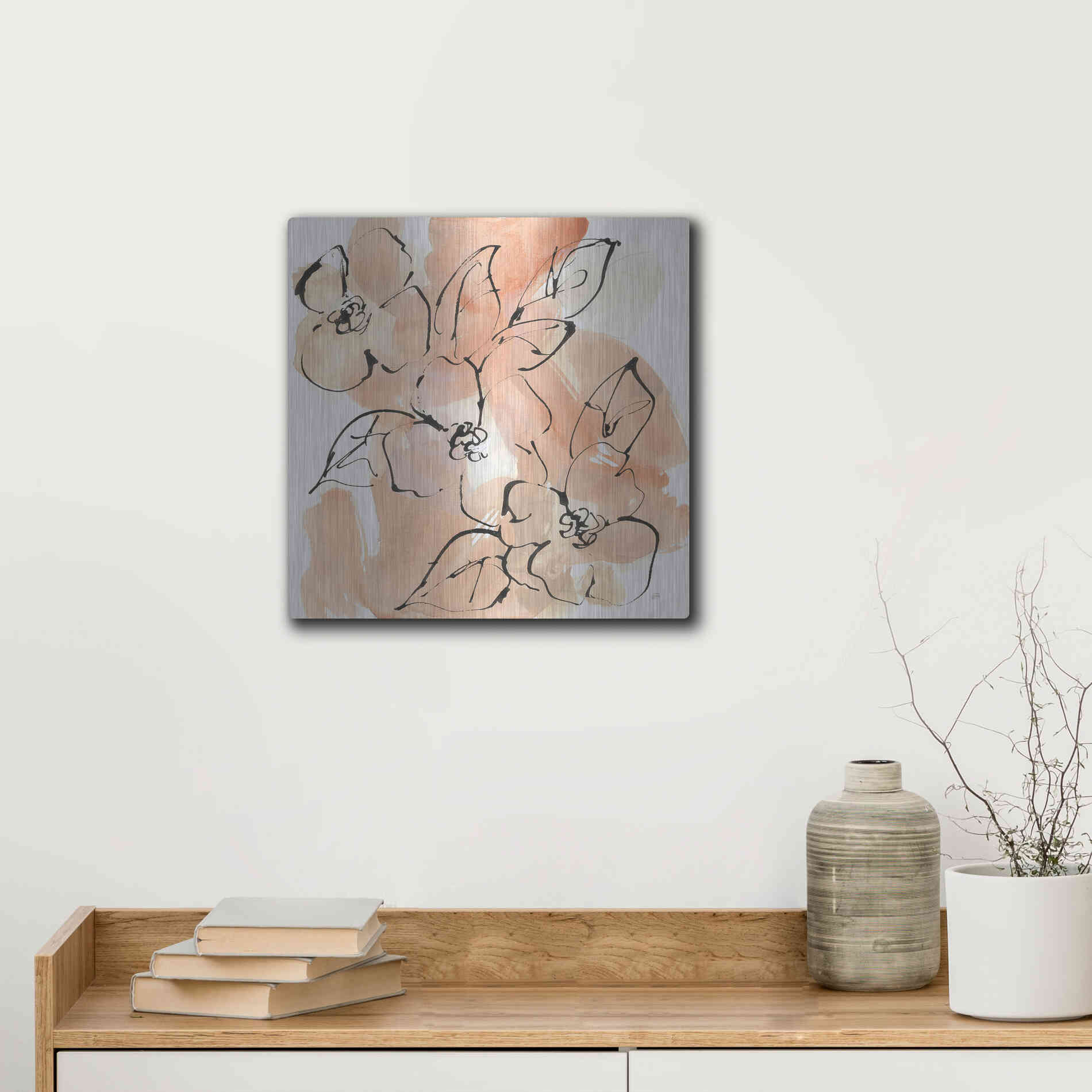 Luxe Metal Art 'Terracotta Neutrals II' by Chris Paschke, Metal Wall Art,12x12