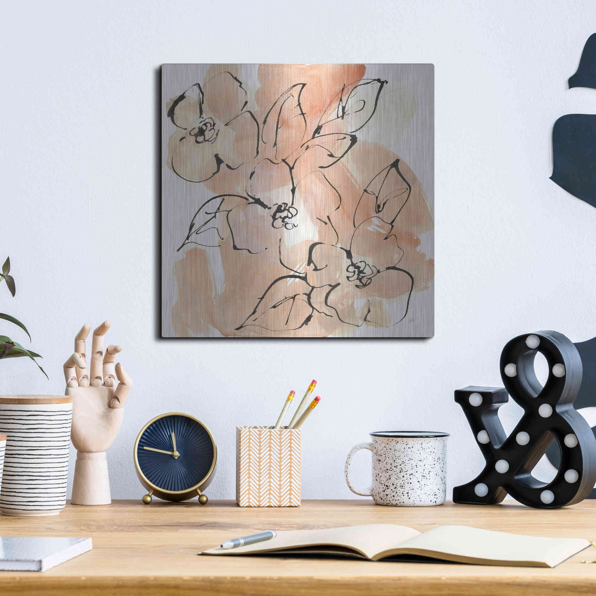 Luxe Metal Art 'Terracotta Neutrals II' by Chris Paschke, Metal Wall Art,12x12
