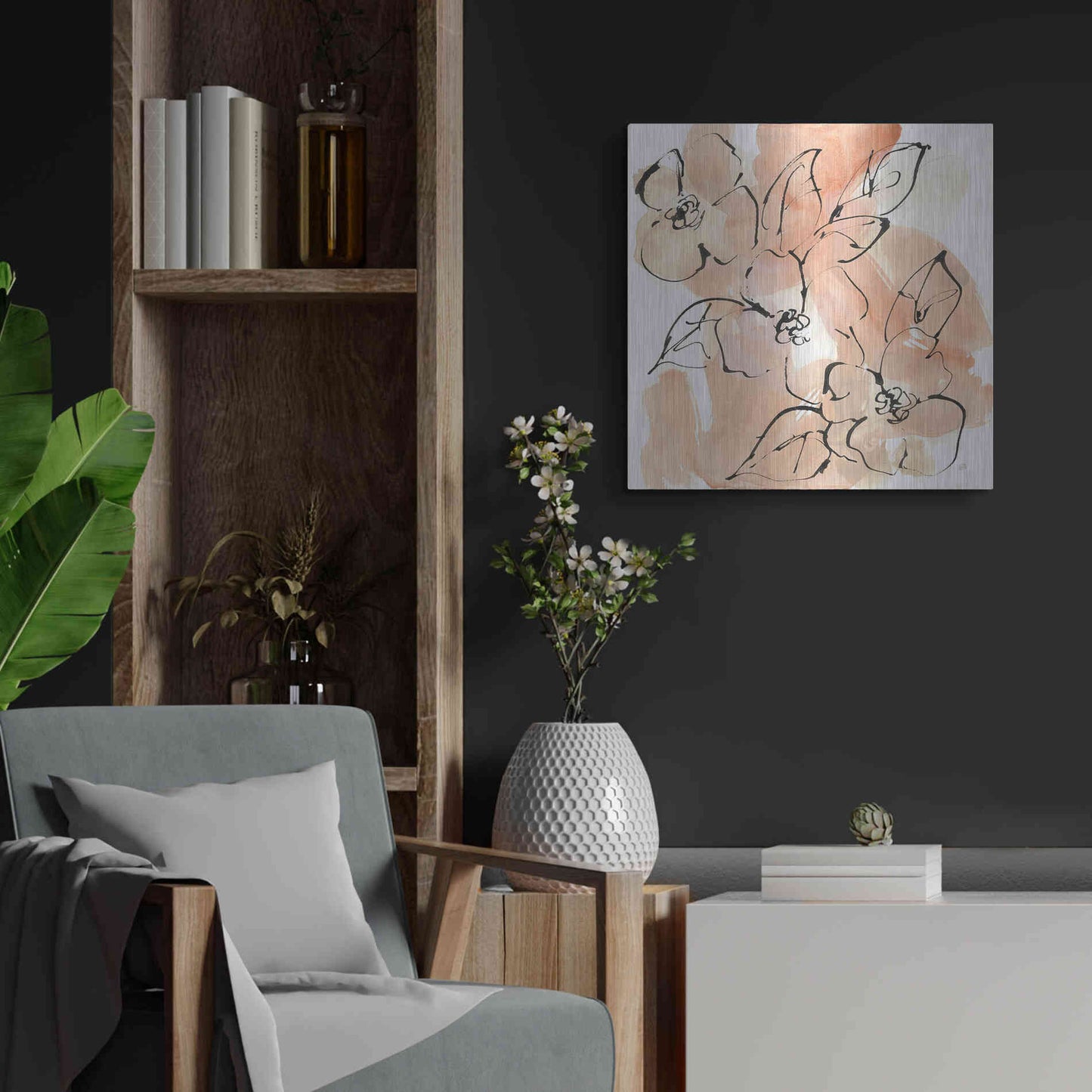 Luxe Metal Art 'Terracotta Neutrals II' by Chris Paschke, Metal Wall Art,24x24