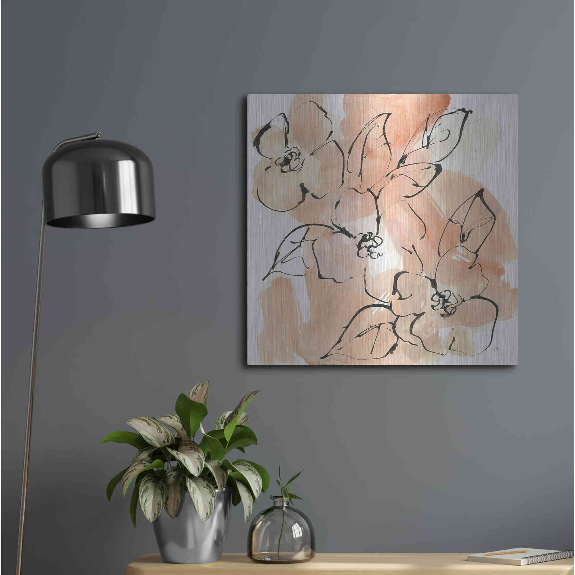 Luxe Metal Art 'Terracotta Neutrals II' by Chris Paschke, Metal Wall Art,24x24