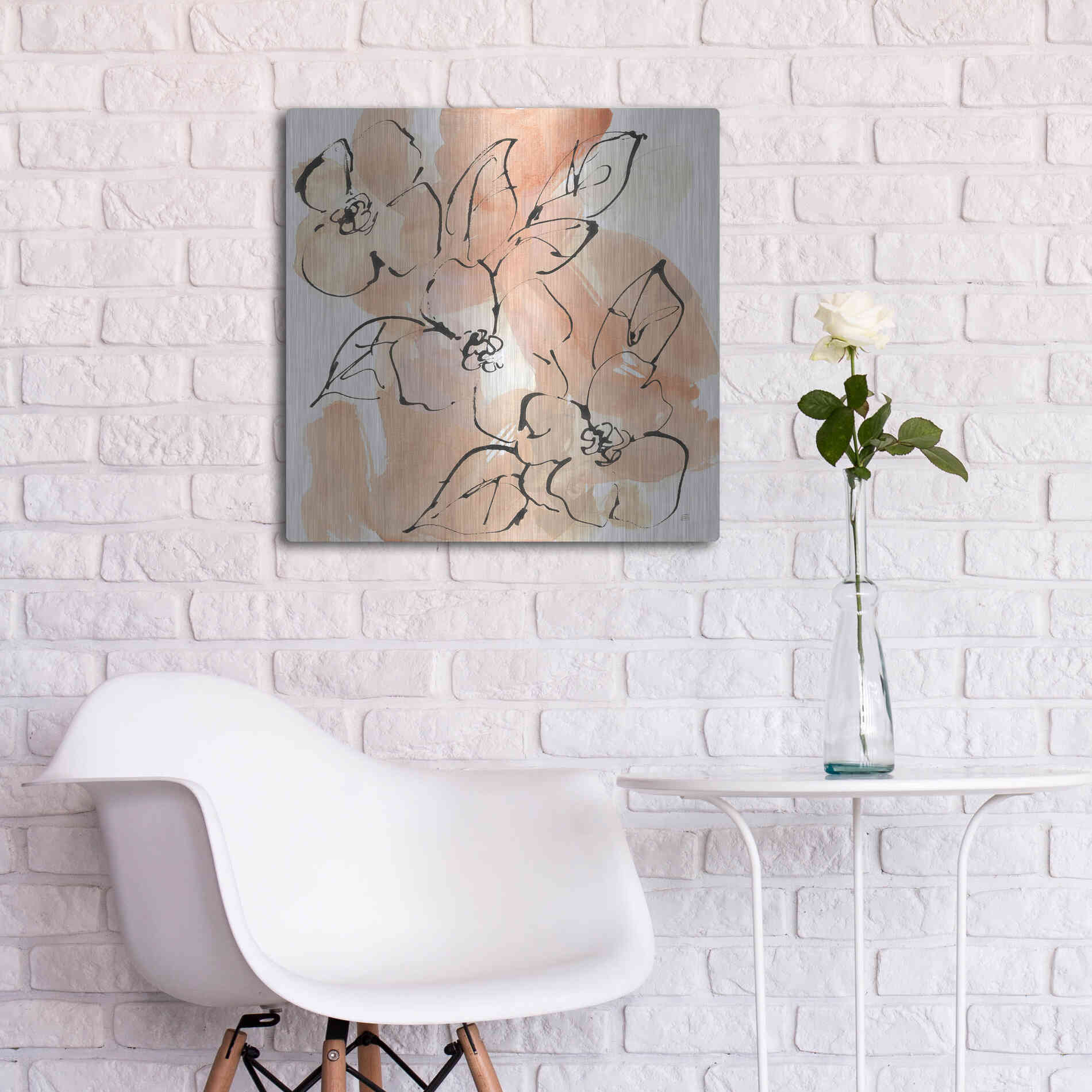 Luxe Metal Art 'Terracotta Neutrals II' by Chris Paschke, Metal Wall Art,24x24