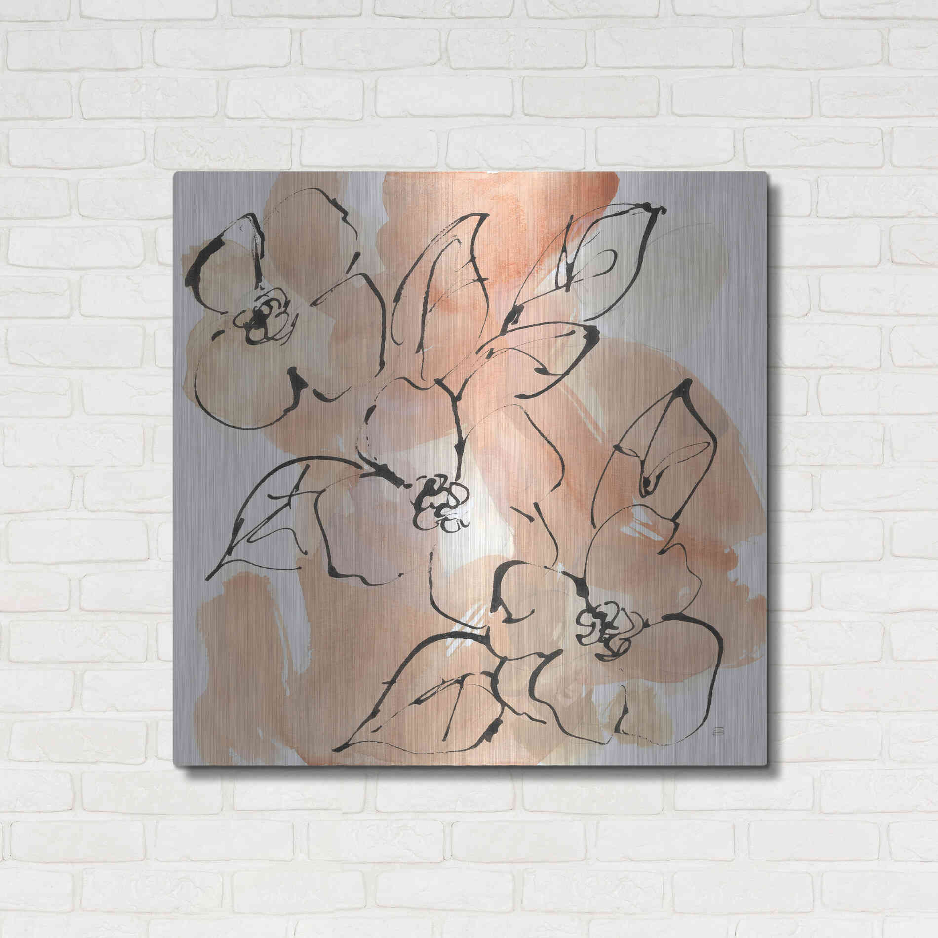 Luxe Metal Art 'Terracotta Neutrals II' by Chris Paschke, Metal Wall Art,36x36