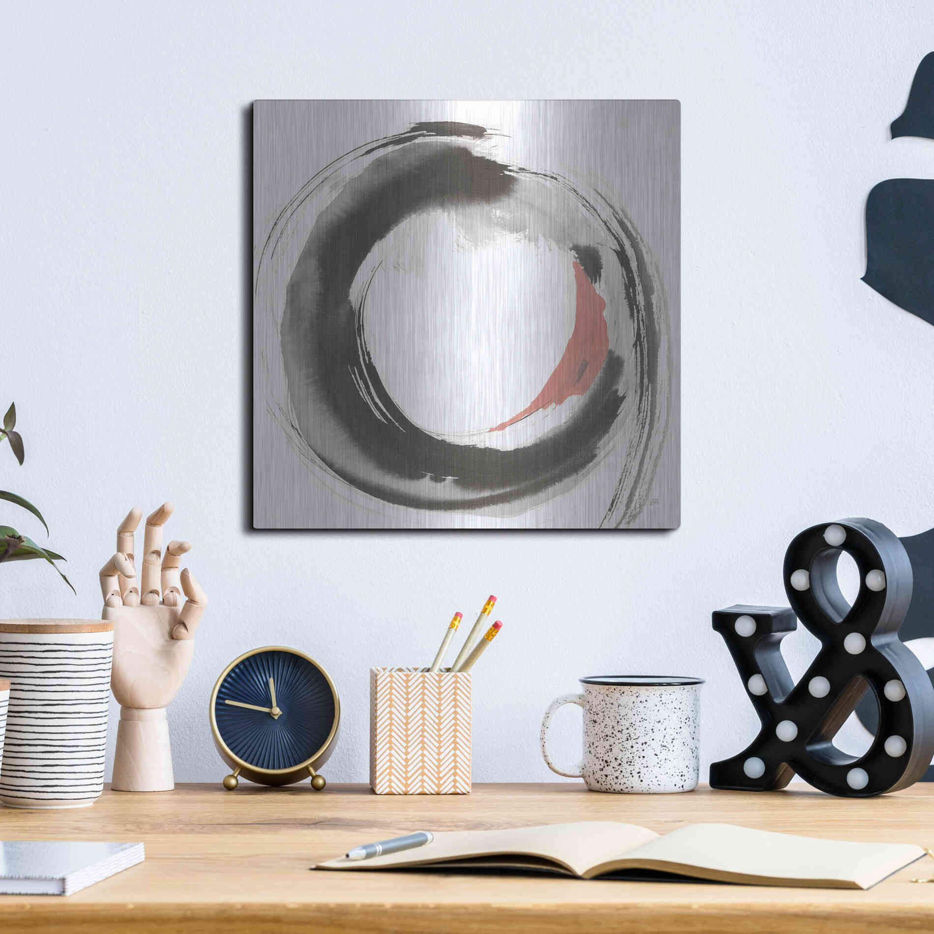 Luxe Metal Art 'Hake Clay II' by Chris Paschke, Metal Wall Art,12x12