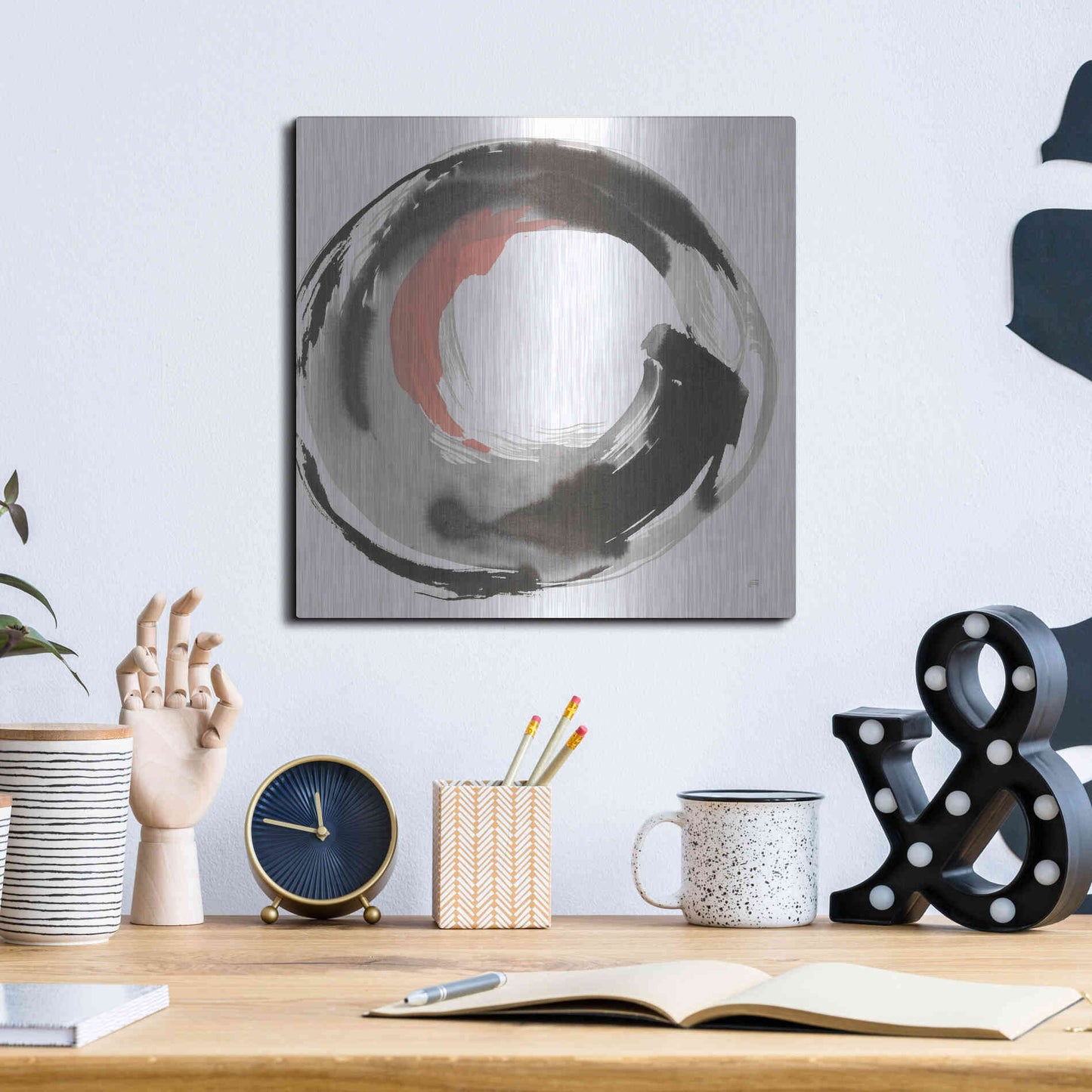 Luxe Metal Art 'Hake Clay III' by Chris Paschke, Metal Wall Art,12x12