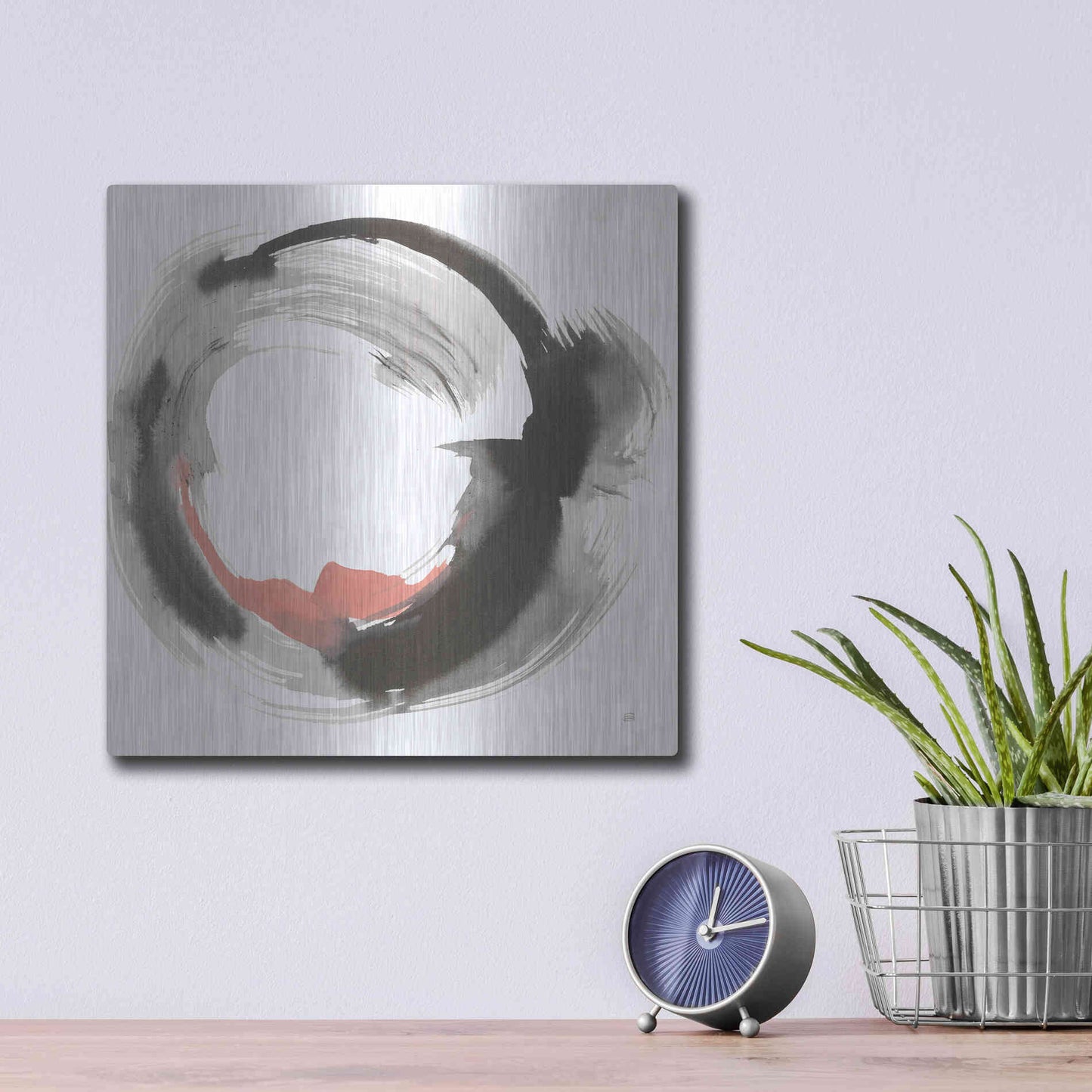 Luxe Metal Art 'Hake Clay IV' by Chris Paschke, Metal Wall Art,12x12