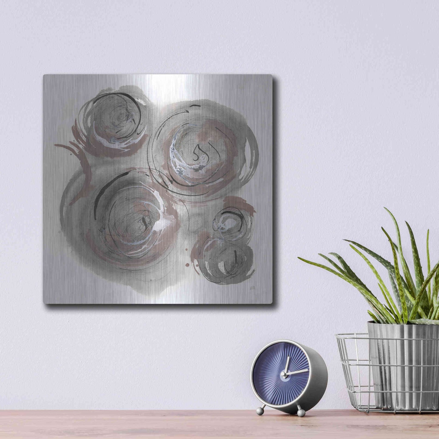 Luxe Metal Art 'In the Circle I' by Chris Paschke, Metal Wall Art,12x12
