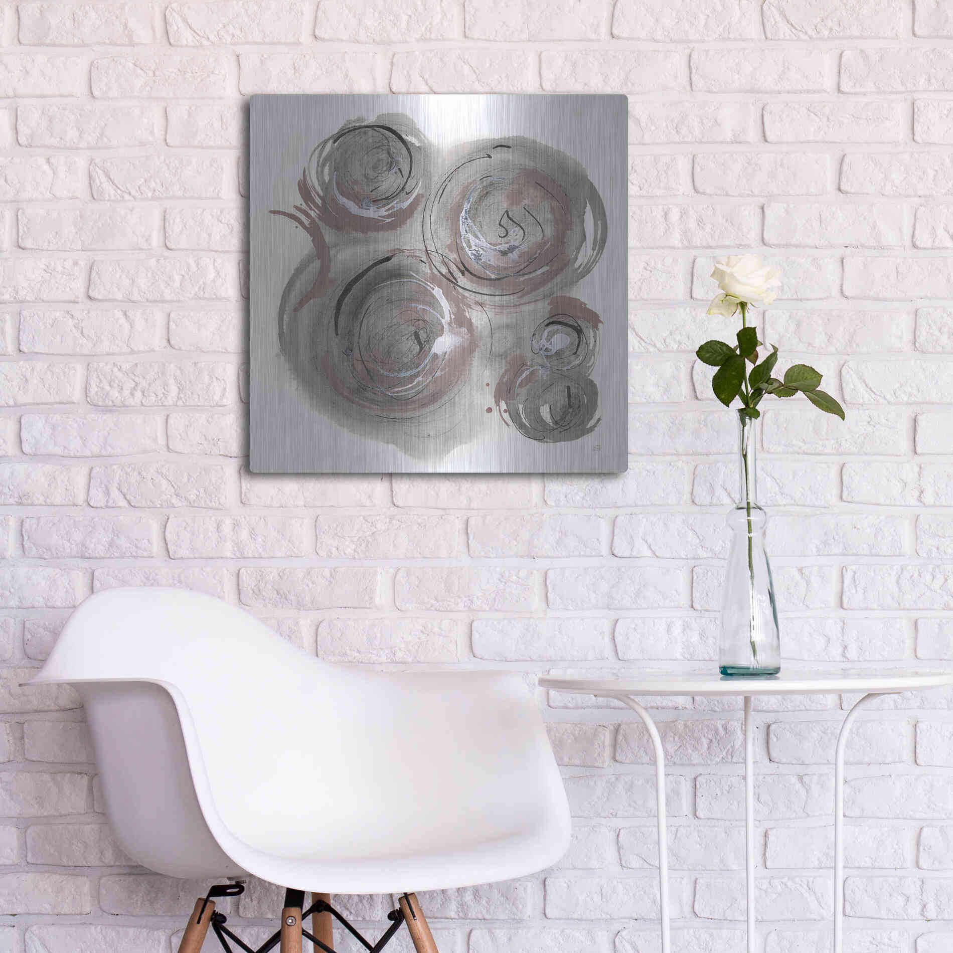 Luxe Metal Art 'In the Circle I' by Chris Paschke, Metal Wall Art,24x24