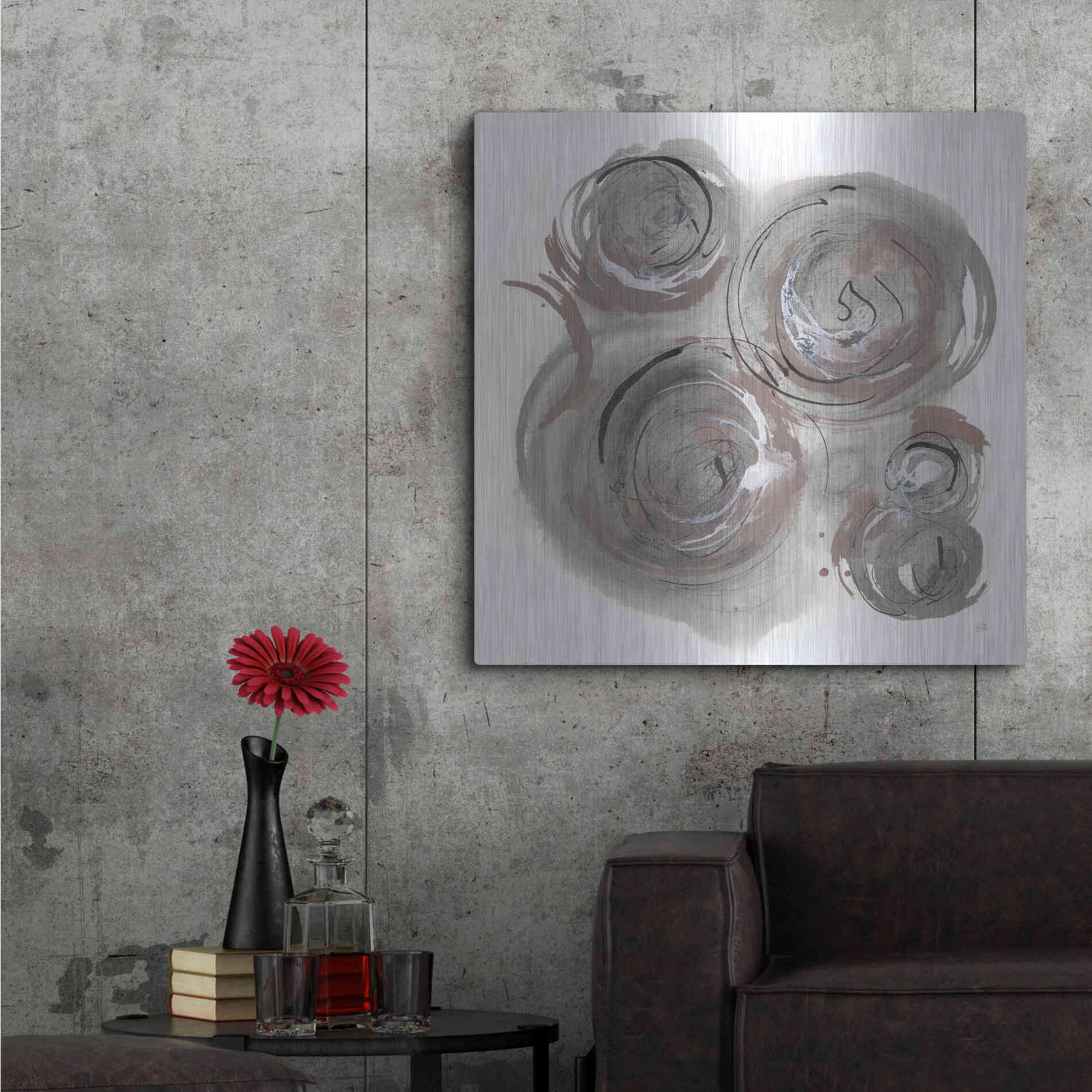 Luxe Metal Art 'In the Circle I' by Chris Paschke, Metal Wall Art,36x36