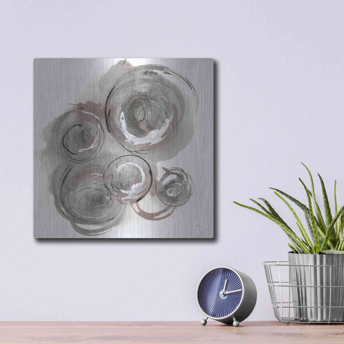 Luxe Metal Art 'In the Circle II' by Chris Paschke, Metal Wall Art,12x12