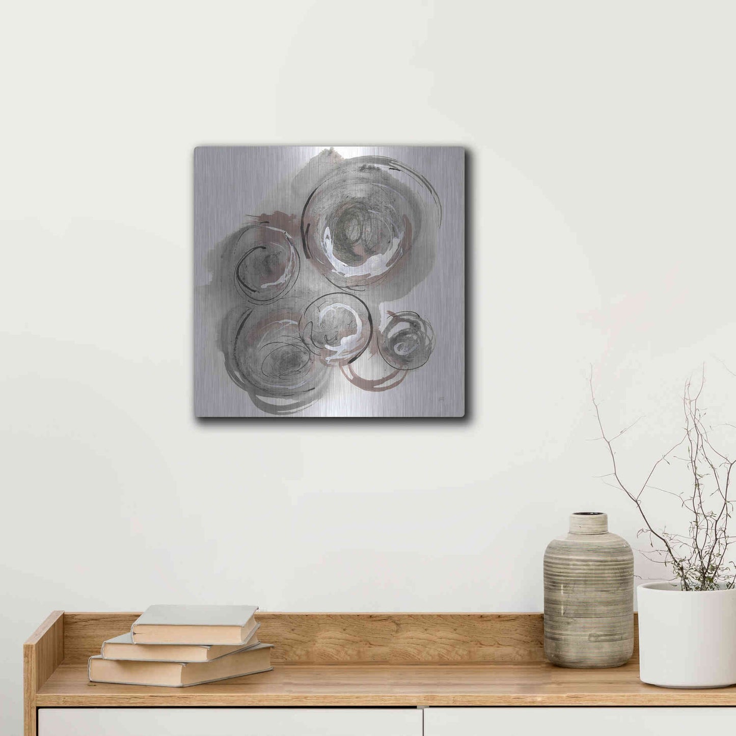 Luxe Metal Art 'In the Circle II' by Chris Paschke, Metal Wall Art,12x12