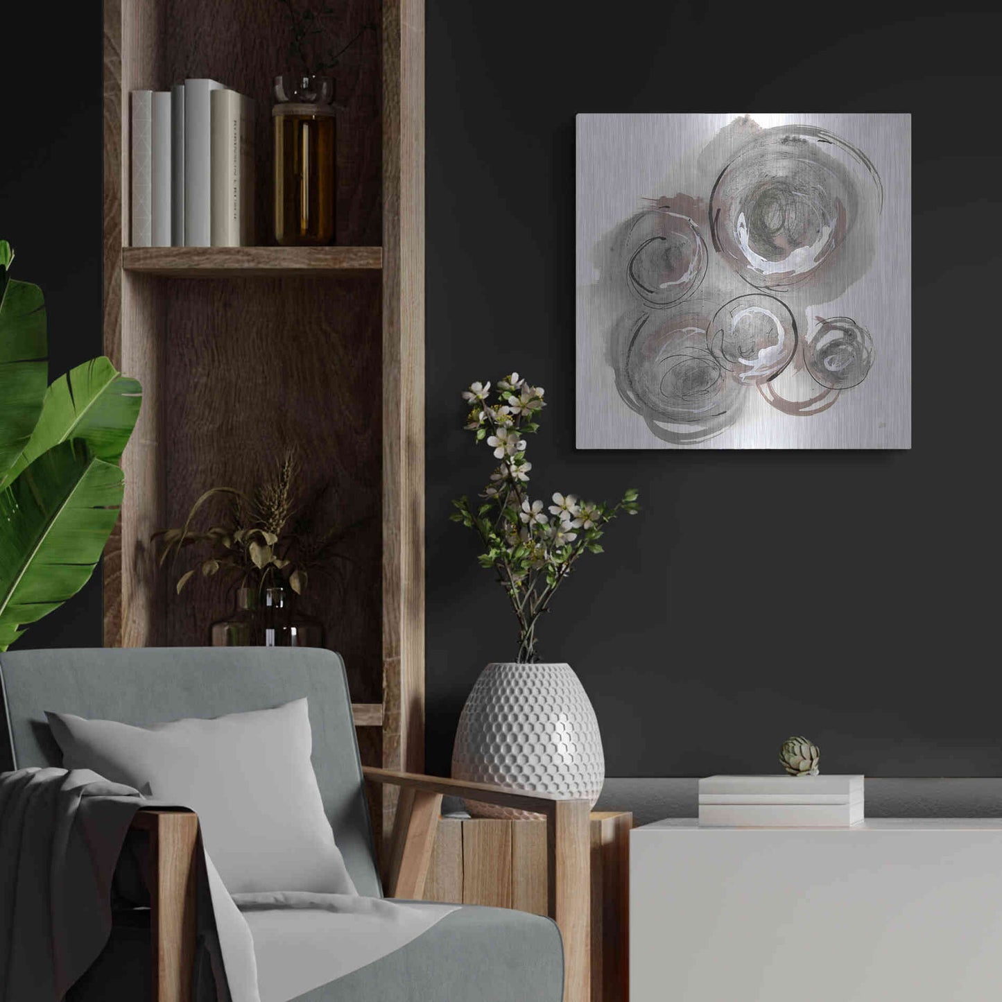 Luxe Metal Art 'In the Circle II' by Chris Paschke, Metal Wall Art,24x24
