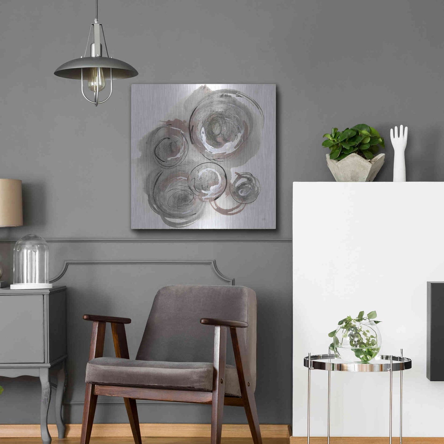 Luxe Metal Art 'In the Circle II' by Chris Paschke, Metal Wall Art,24x24