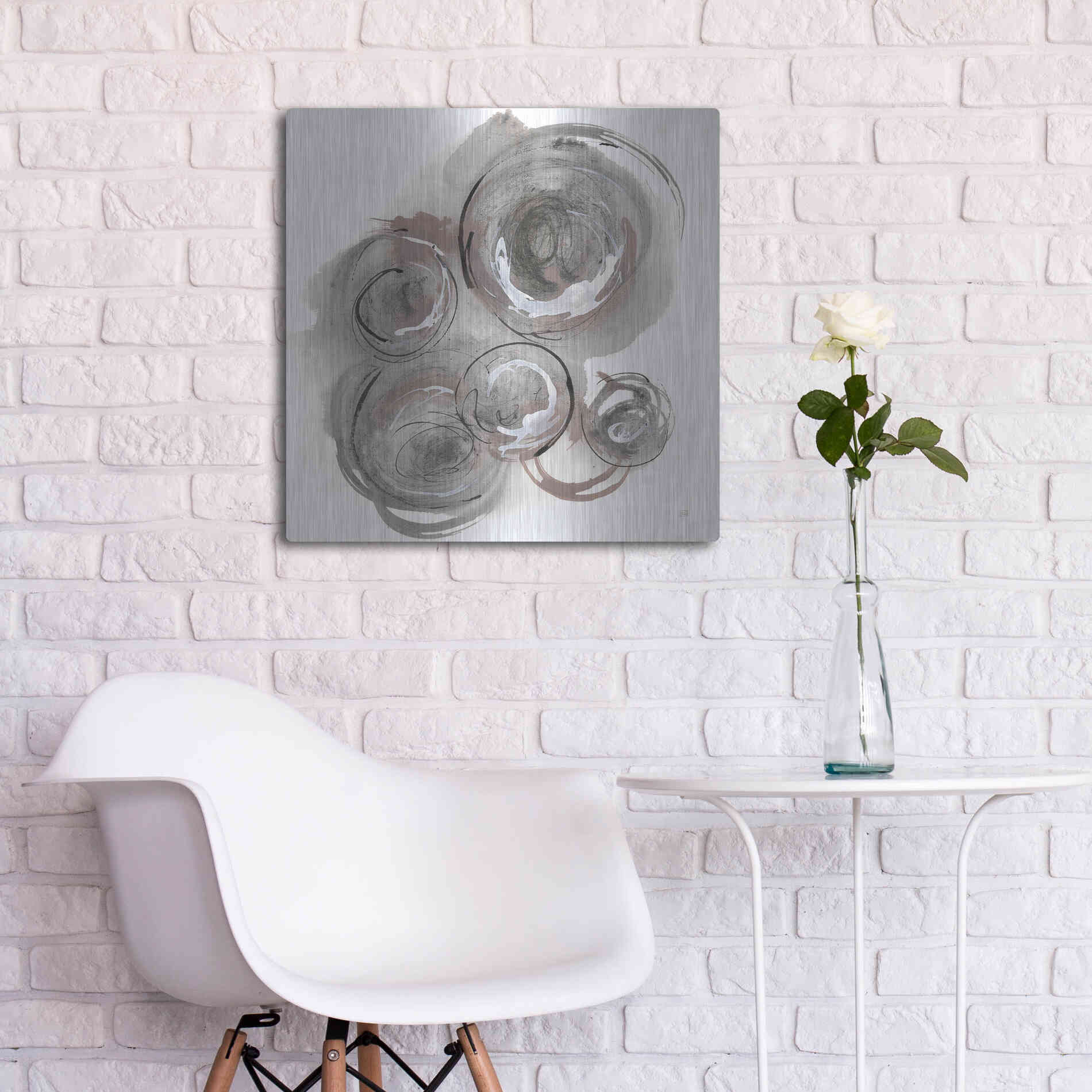 Luxe Metal Art 'In the Circle II' by Chris Paschke, Metal Wall Art,24x24
